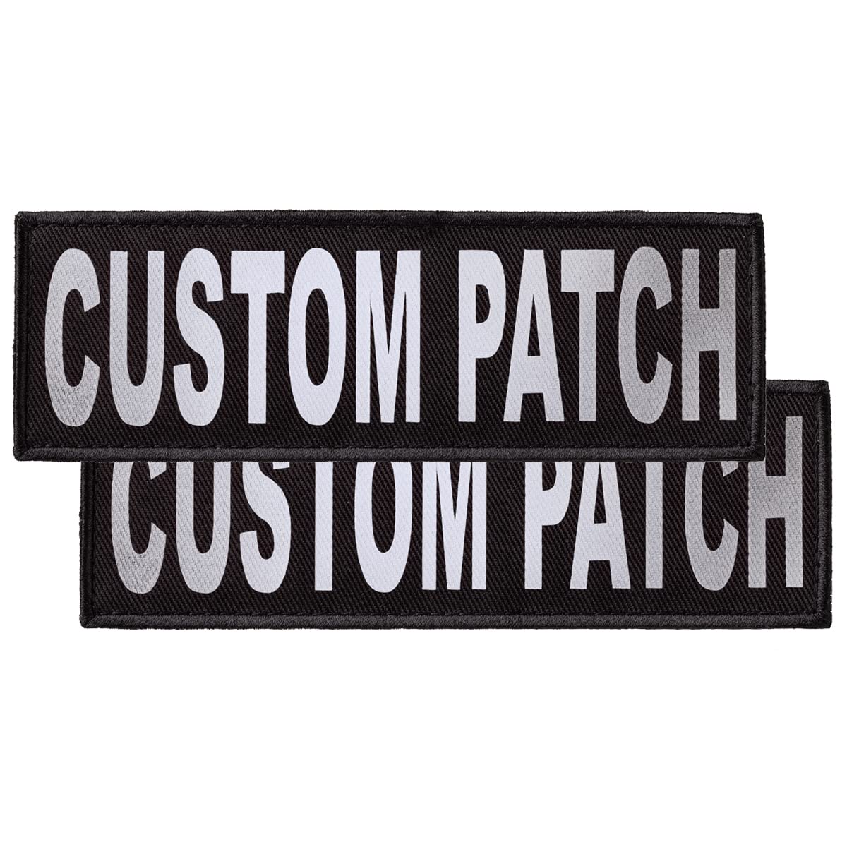 Dogline Custom Reflective Patch for Vest Harness Or Collar Customizable Text Personalized Patches with Hook Backing Name Service