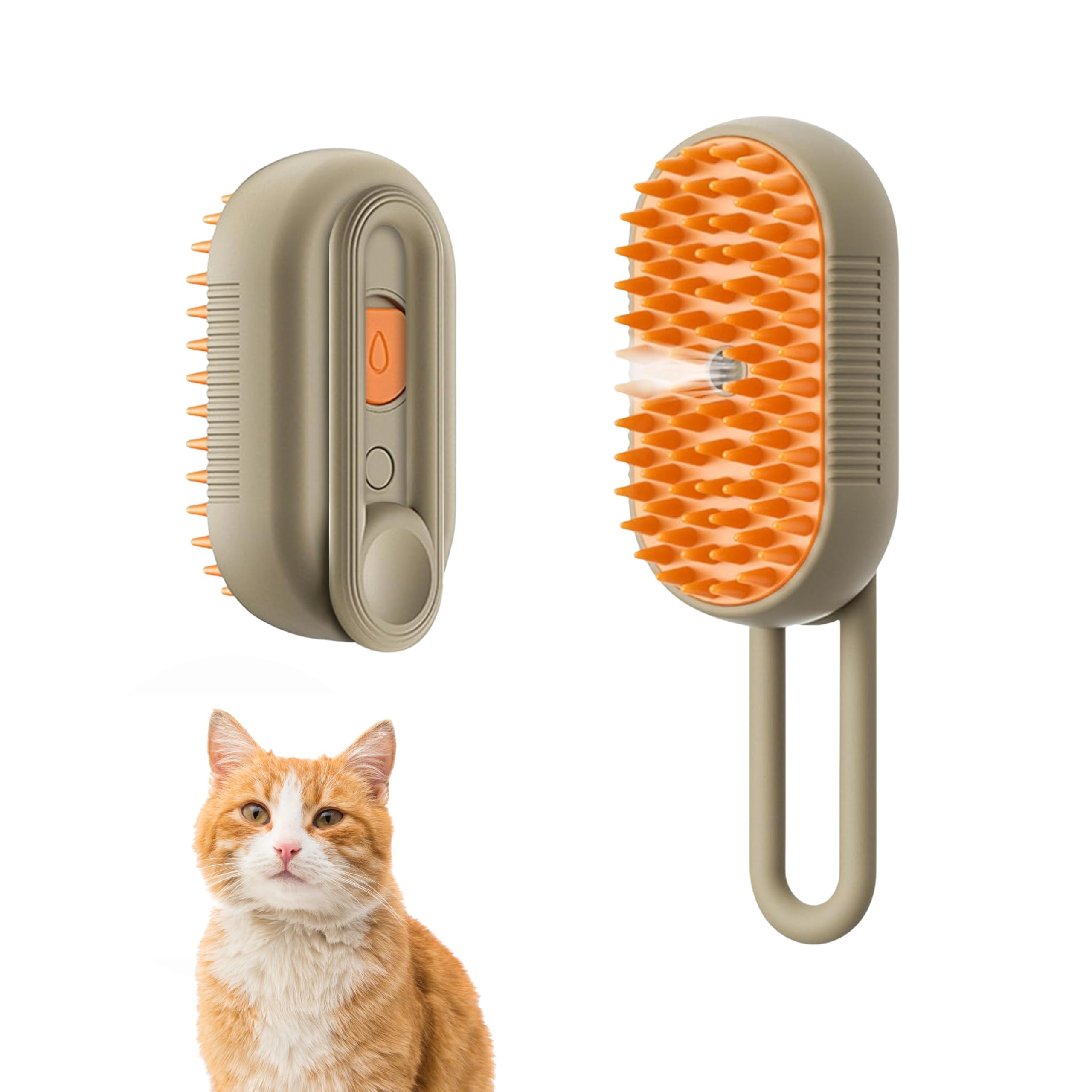 Wagence 3In1 Steam Brush For Dogs & Cats | Electric Silicone Massage Comb For Shedding | Usb Rechargeable Pet Grooming Brush |