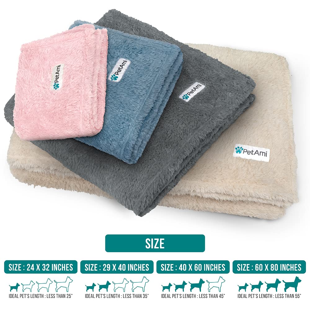 Petami Fluffy Dog Blanket For Small Medium Large Dogs, Sherpa Soft Warm Pet Fleece Throw For Indoor Cats, Fuzzy Plush Shaggy Blanket Furniture Protector Sofa Couch Bed, Brown 24X32