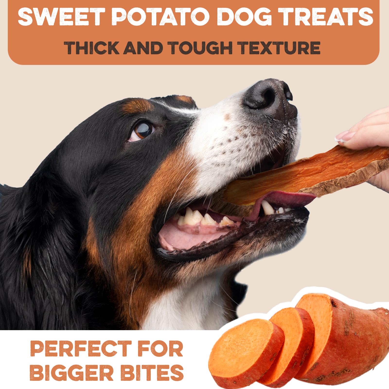 Sweet Potato Slices For Dogs - Single Ingredient Grain Free Dog Treats, Best High Anti-Oxidant Healthy 100% Natural Thick Cut Dr