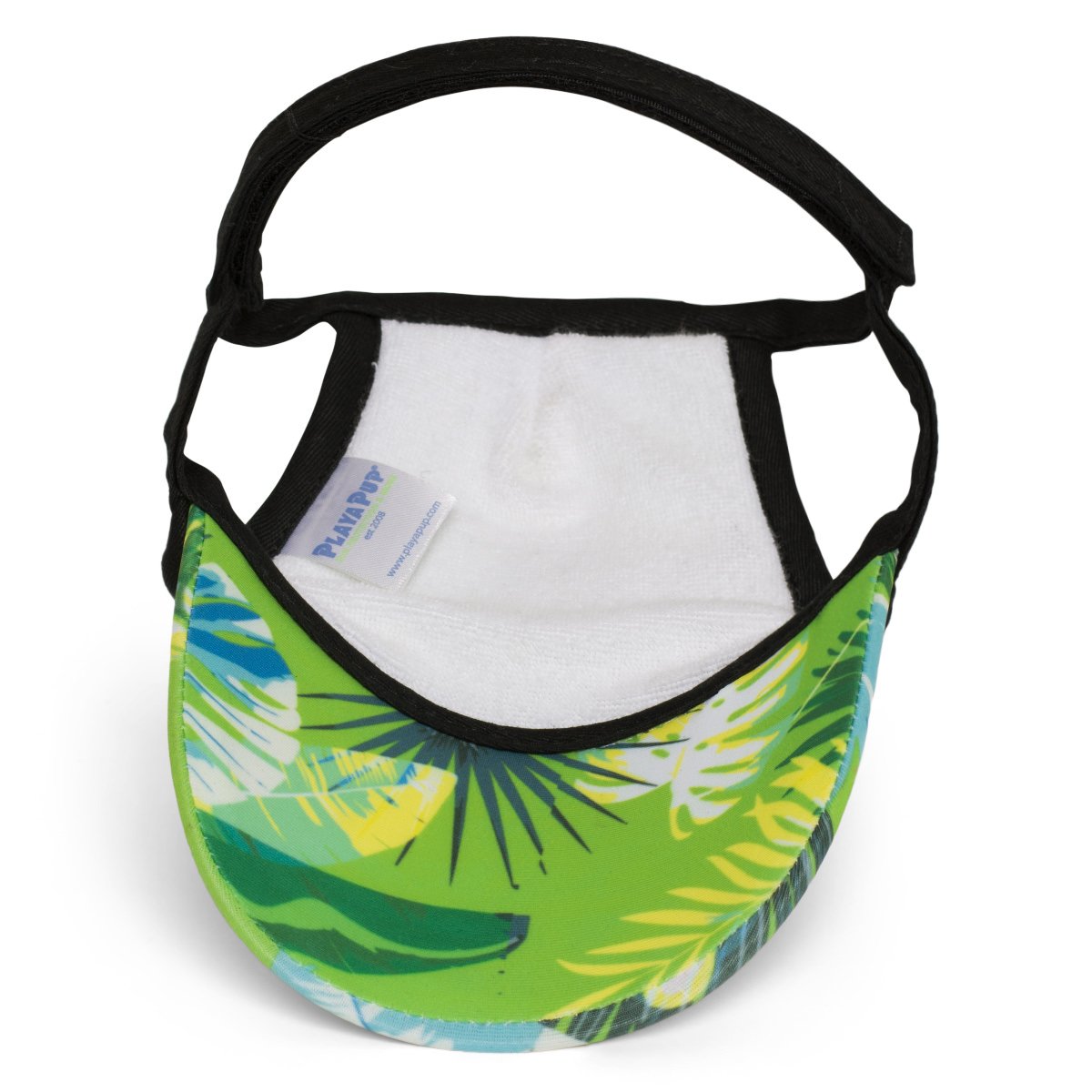 PlayaPup Dog Sun Visor, Tropical Treasure Green, Large