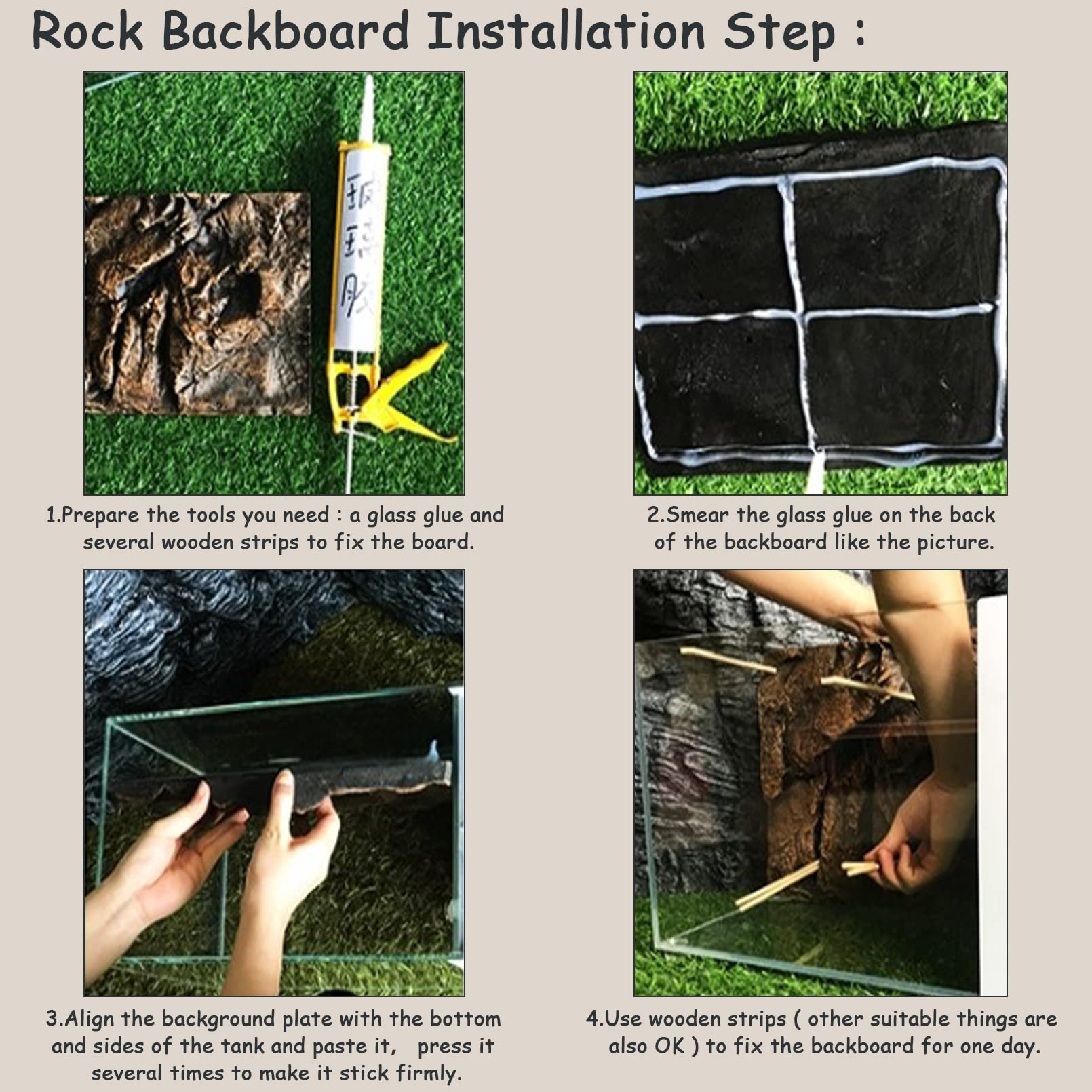 Tfwadmx Rock Terrarium Background 3D Reptile Tank Background Board Amphibian Stereo Backdrop Wall Snake Habitat Decor For Lizard