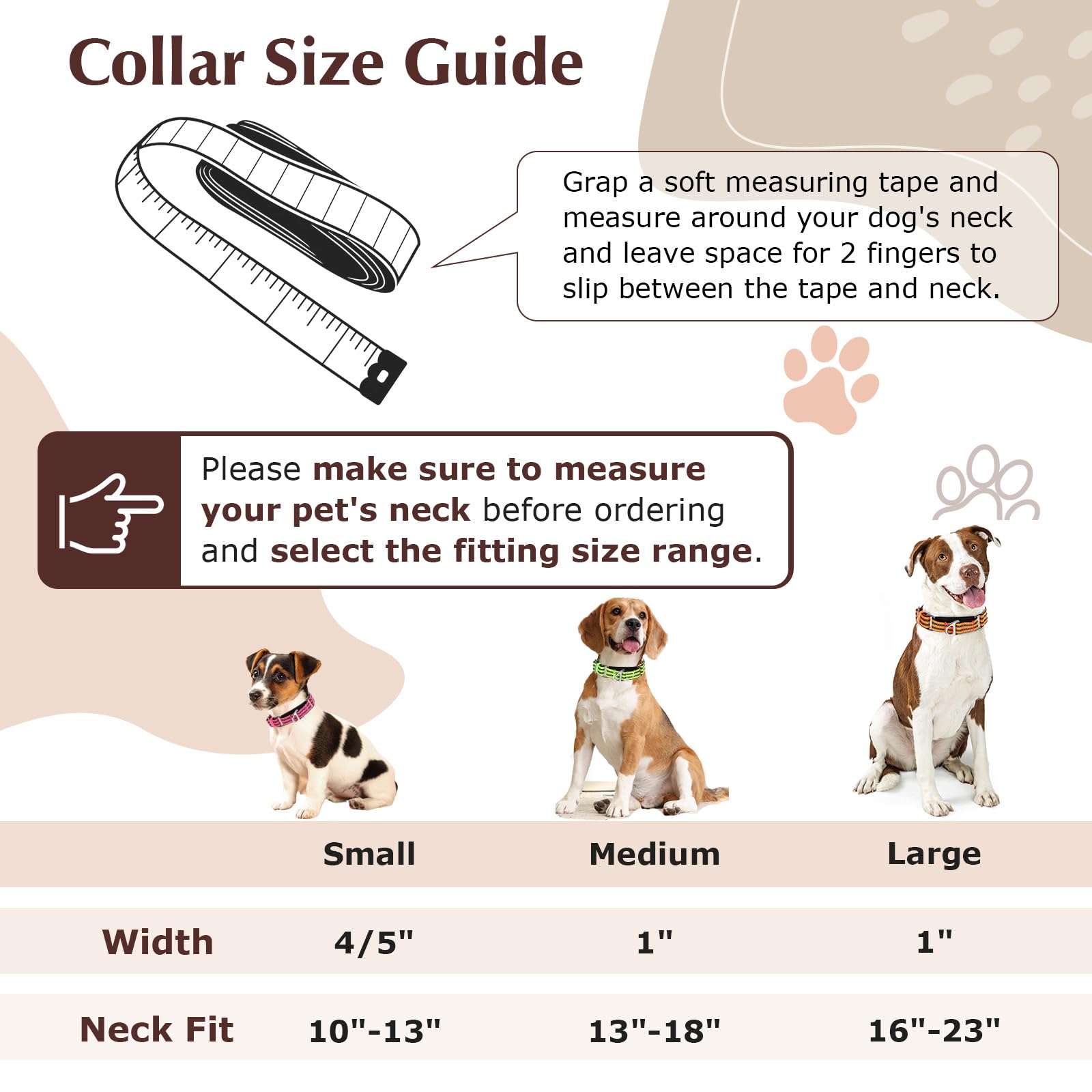 Onefojojo Martingale Collar For Small Dogs Reflective Nylon Dog Collar With No Buckle Adjustable Training No Slip Dog Collar (S,
