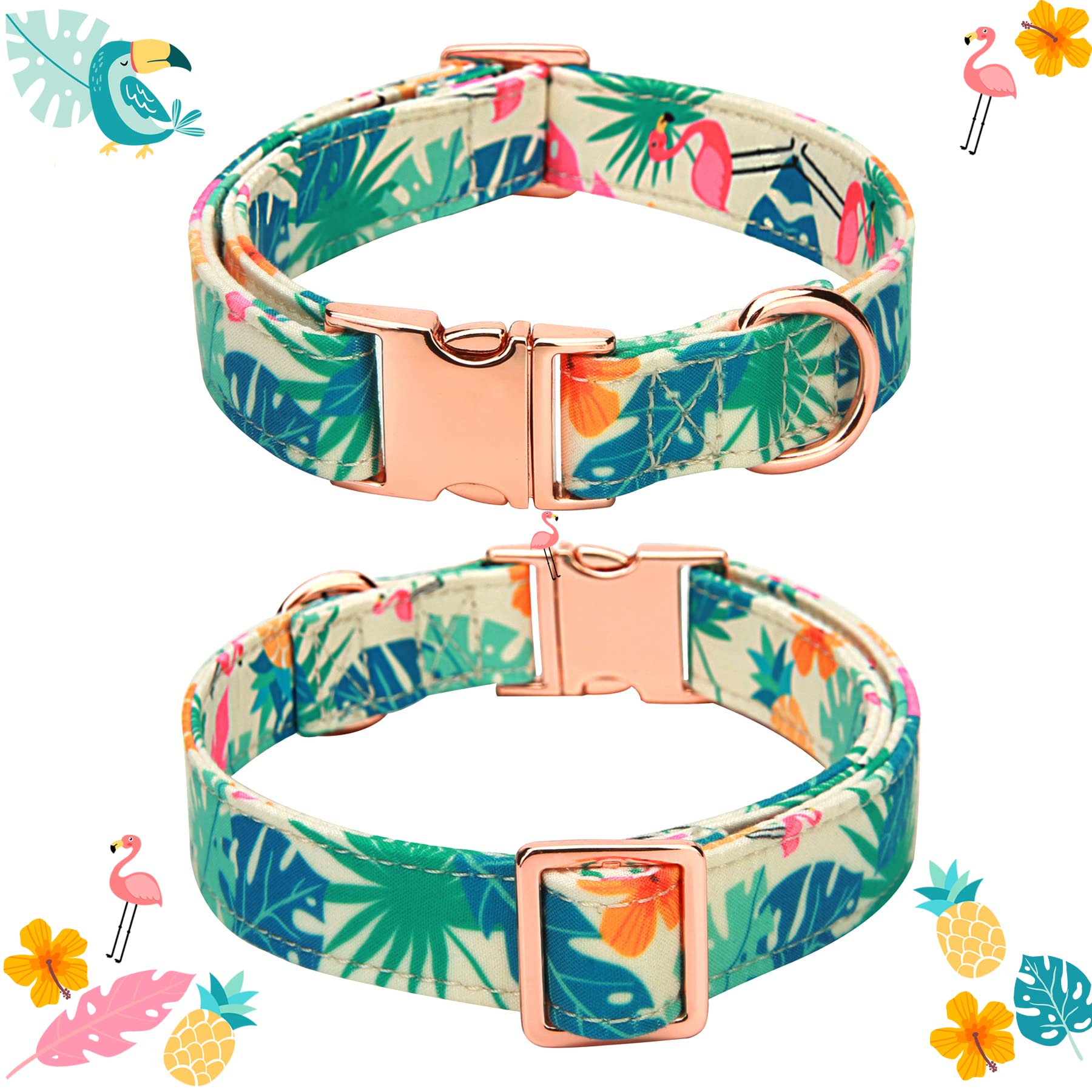 Thankspaw Adjustable Bow Tie Dog Collar Printed Cute Patterns Spring Summer Soft Pet Collars For Small Medium Large Dogs