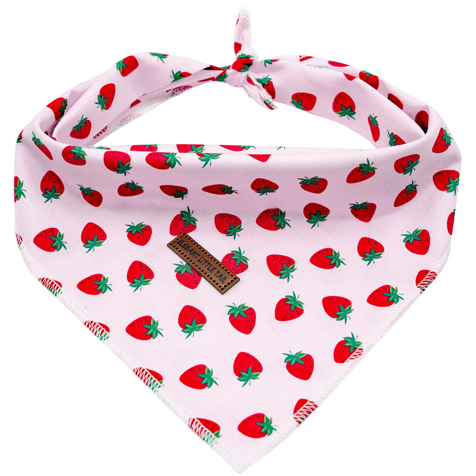 Elegant Little Tail Dog Bandana - Washable Cotton Summer Kerchief, Reversible Cotton Bibs, Triangle Dog Scarf For Small To Large