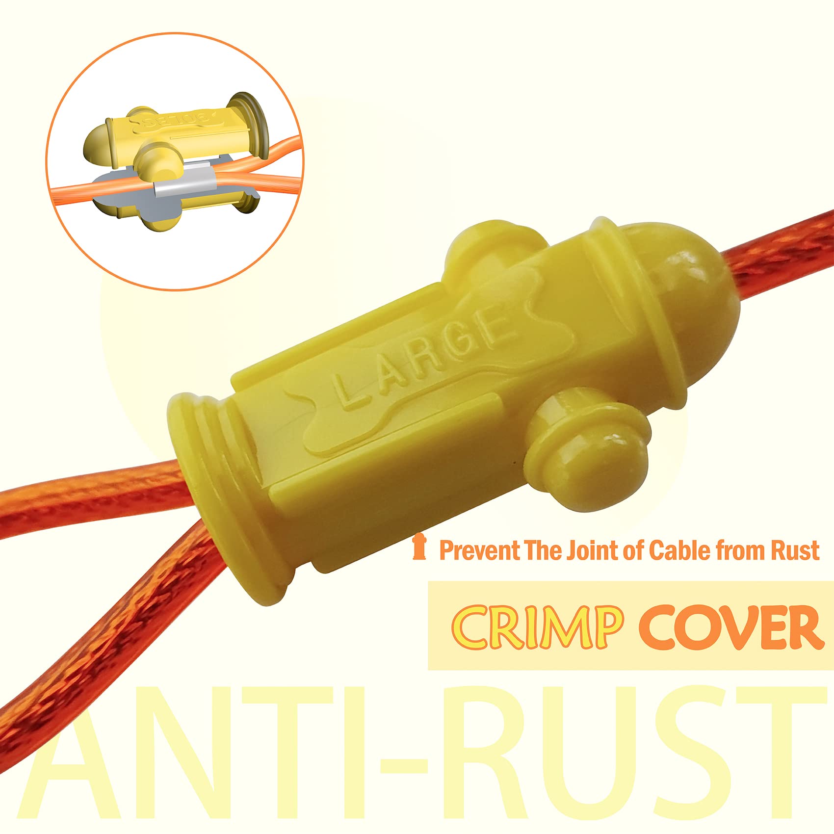 Petest Reflective Tie Out Cable with Crimp Cover for Large Dogs Up to 90 Pounds, 40 Feet
