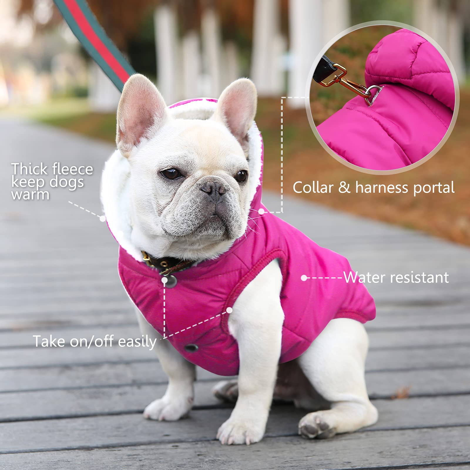 Fleece Hoodie, Windproof Waterproof Coat, Winter Warm Jacket, Cold Weather Pet Apparel Clothes Vest For Small Medium Large Dogs