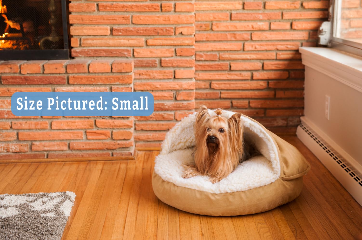 Snoozer Luxury Microsuede Cozy Cave Pet Bed, Extra Large, Camel