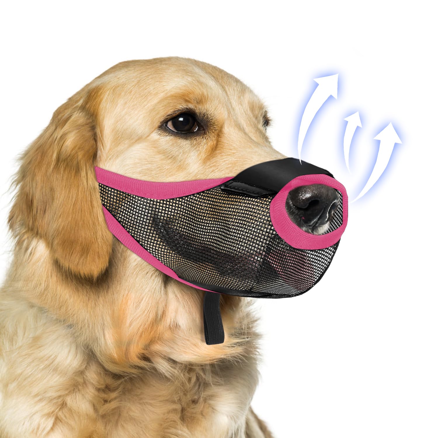 Dog Muzzle, Soft Air Mesh Muzzle for Small Medium Large Dogs Anti Biting Barking Chewing Scavenging, Breathable Adjustable Loop 