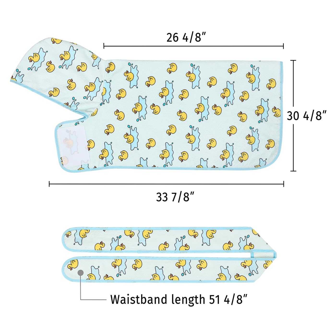 Hde Dog Bathrobe Super Absorbent Quick Drying Towel With Hood For All Dog Breeds Sizes S-Xxl - Rubber Duck Puddles - Xl