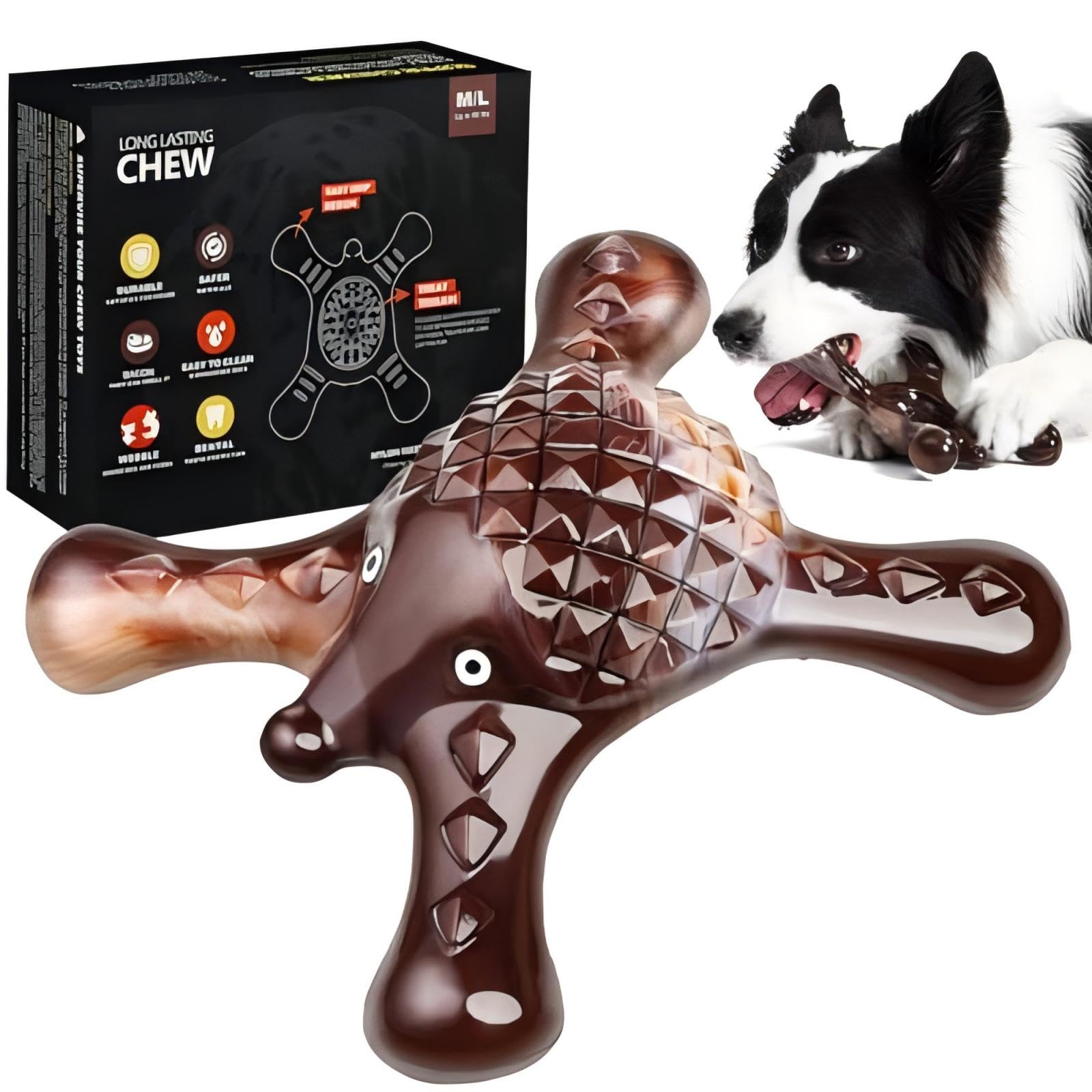 Dog Toys For Aggressive Chewers, Durable Dog Chew Toys For Medium Large Breed, Super Tough Dog Toys For Teething, Interactive Ny
