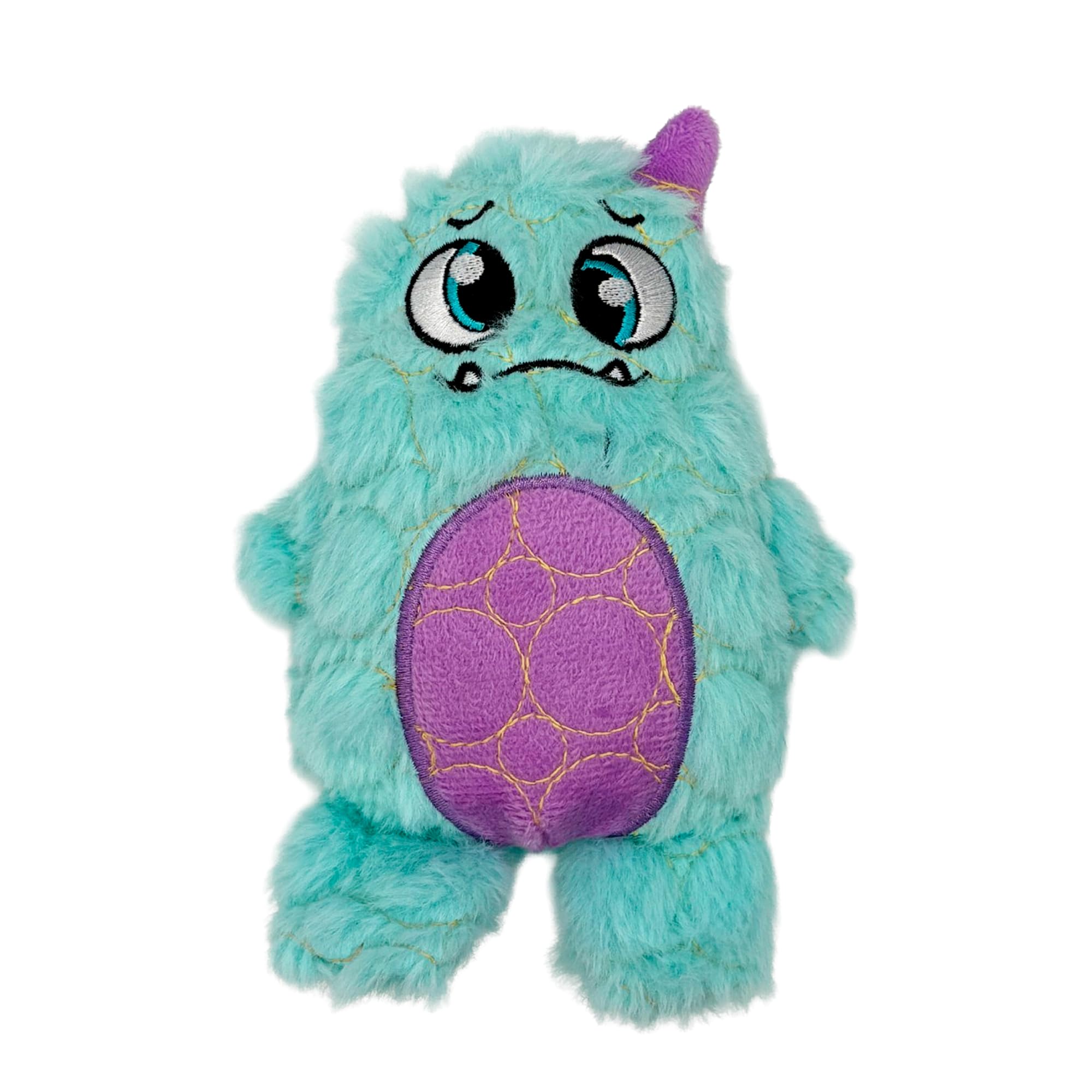 Bite Force - Durable & Strong Dog Toy Light Blue Monster with Squeaker, Kevlar-Reinforced for Aggressive Chewers.