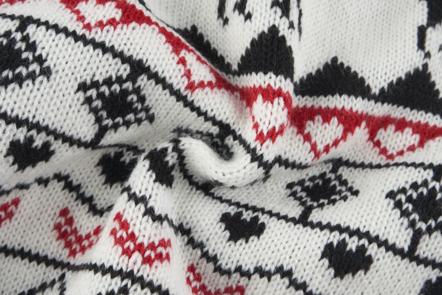 White Red Ugly Vintage Knit Reindeer Holiday Festive Christmas Dog Sweater For Small Dogs, Small (S) Back Length 12'
