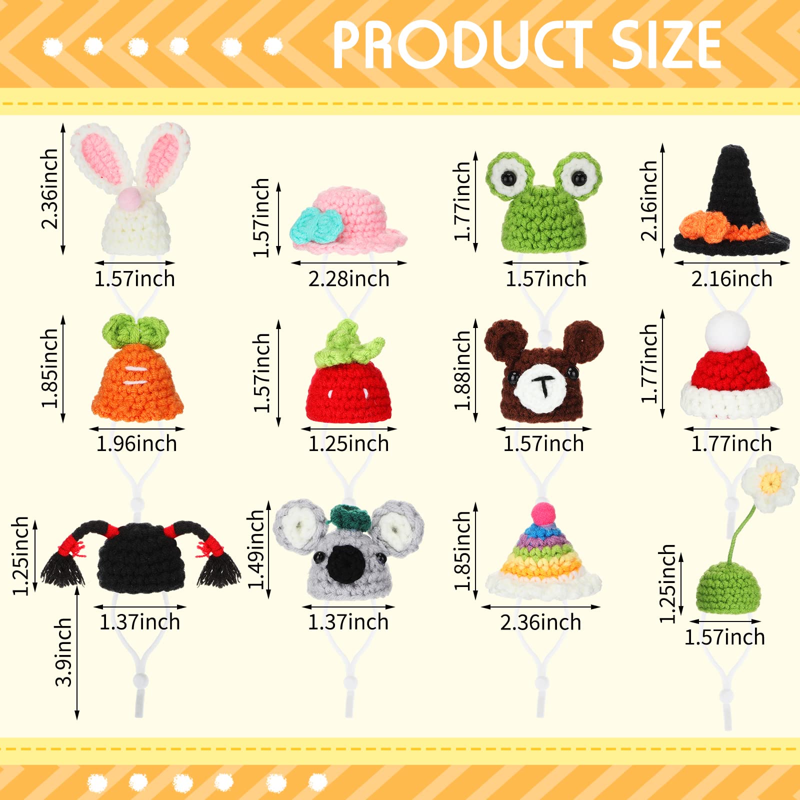 Silkfly 12 Pcs Hamster Hats Mini Hats For Snakes Small Animals Guinea Pig Hamster Clothes For Lizards Bearded Dragons Holiday Pa