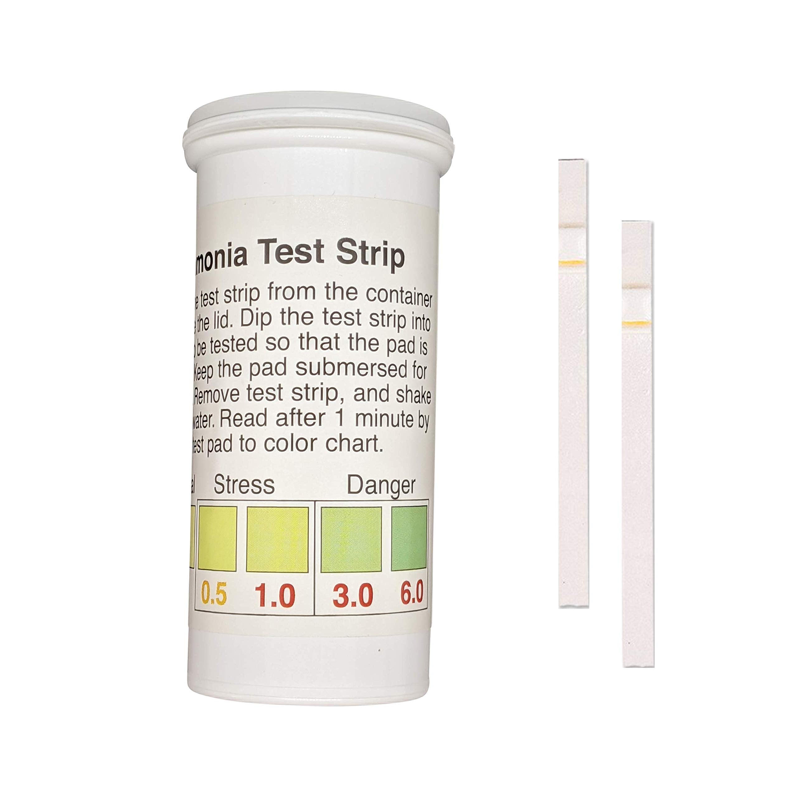 Ammonia NH3 Test Strips, 06ppm for Aquarium, Fish Tank and Pond Monitoring [Vial of 25]