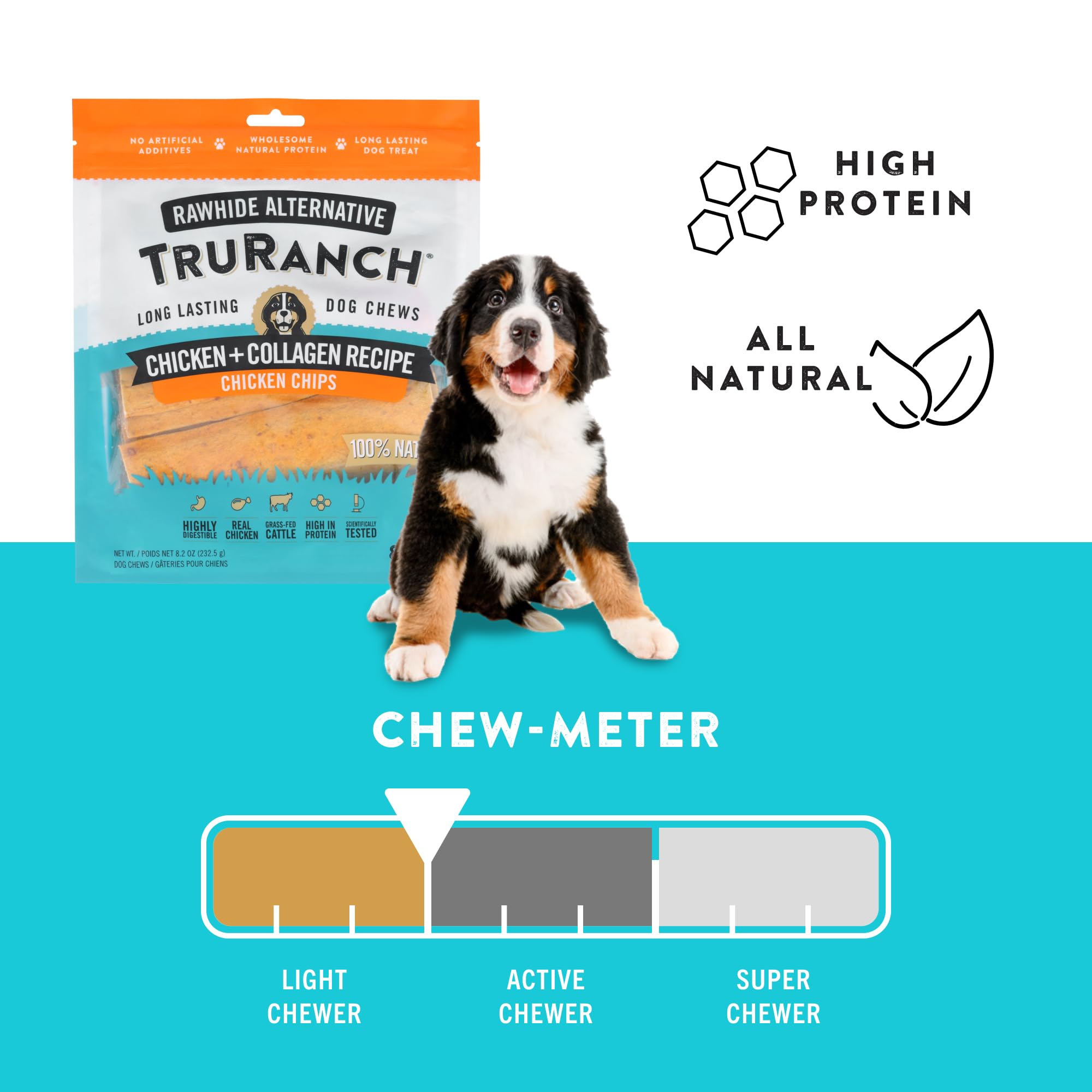 TRURANCH Collagen Chips - Collagen Dog Treats - Long Lasting Healthy Joint Support - Rawhide Alternative Chips - Skin & Coat Hea