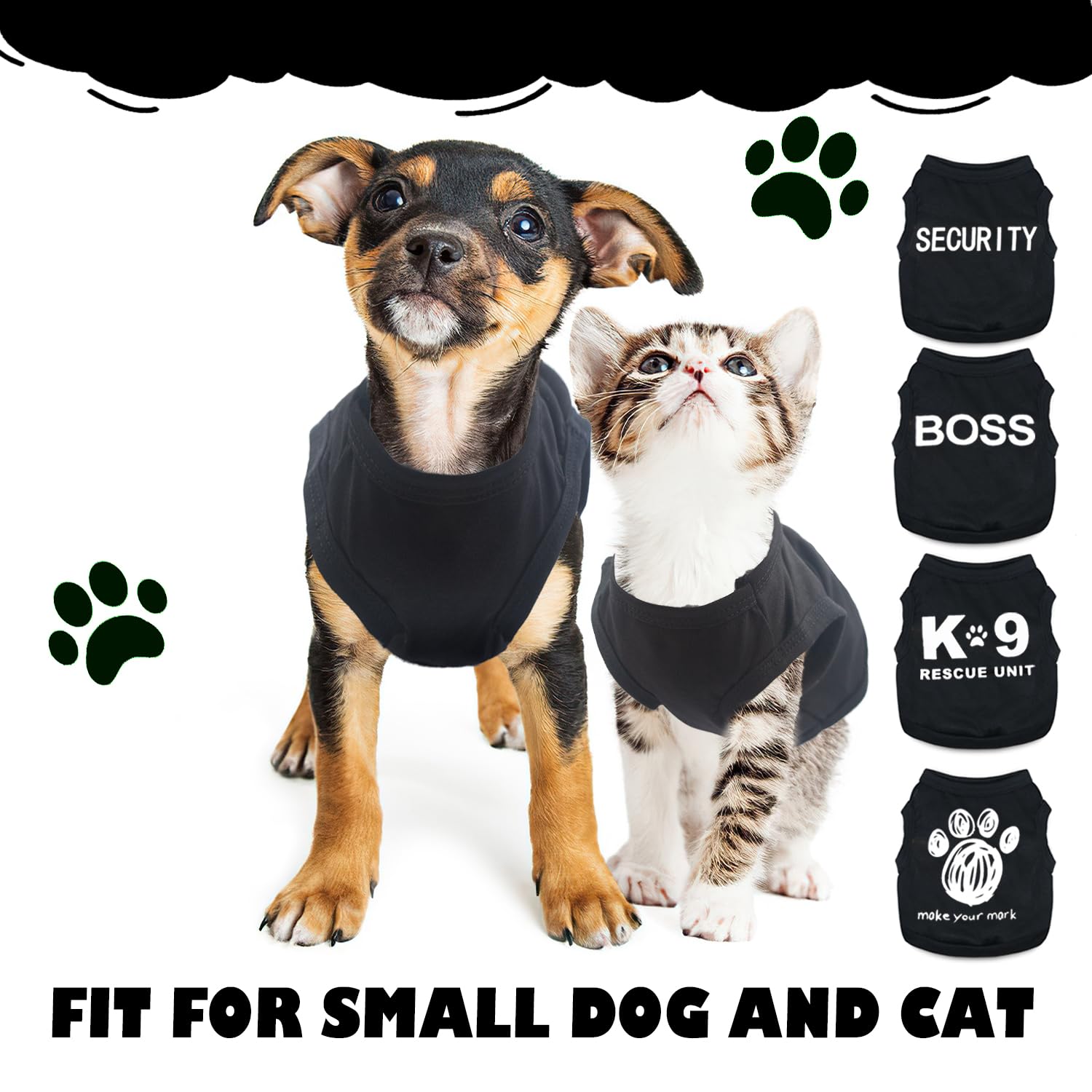 4 Pieces Pet Clothes Dog Shirts For Small Dogs Boy Male Clothes Funny Pattern Breathable Lightweight Soft Cool Puppy Shirt Cat A