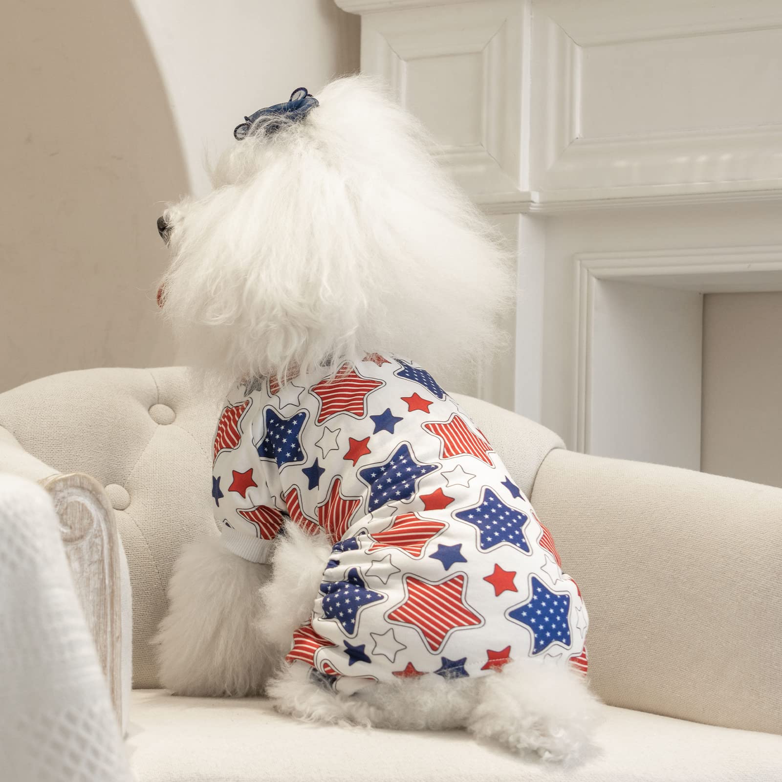 Cutebone Small Dog Pajamas Shirt Stretchy Summer Puppy Pjs Soft Cat Onesies Pet Clothes For Daily Wear Da19M