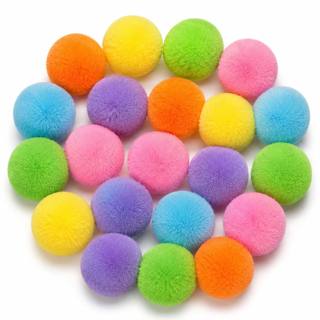 Kipenzi 20 Pcs Cat Toys Set  Soft Plush Balls For Kittens And Cats| Lightweight, Fuzzy, Quiet Toys Ideal For Indoor Play, Train