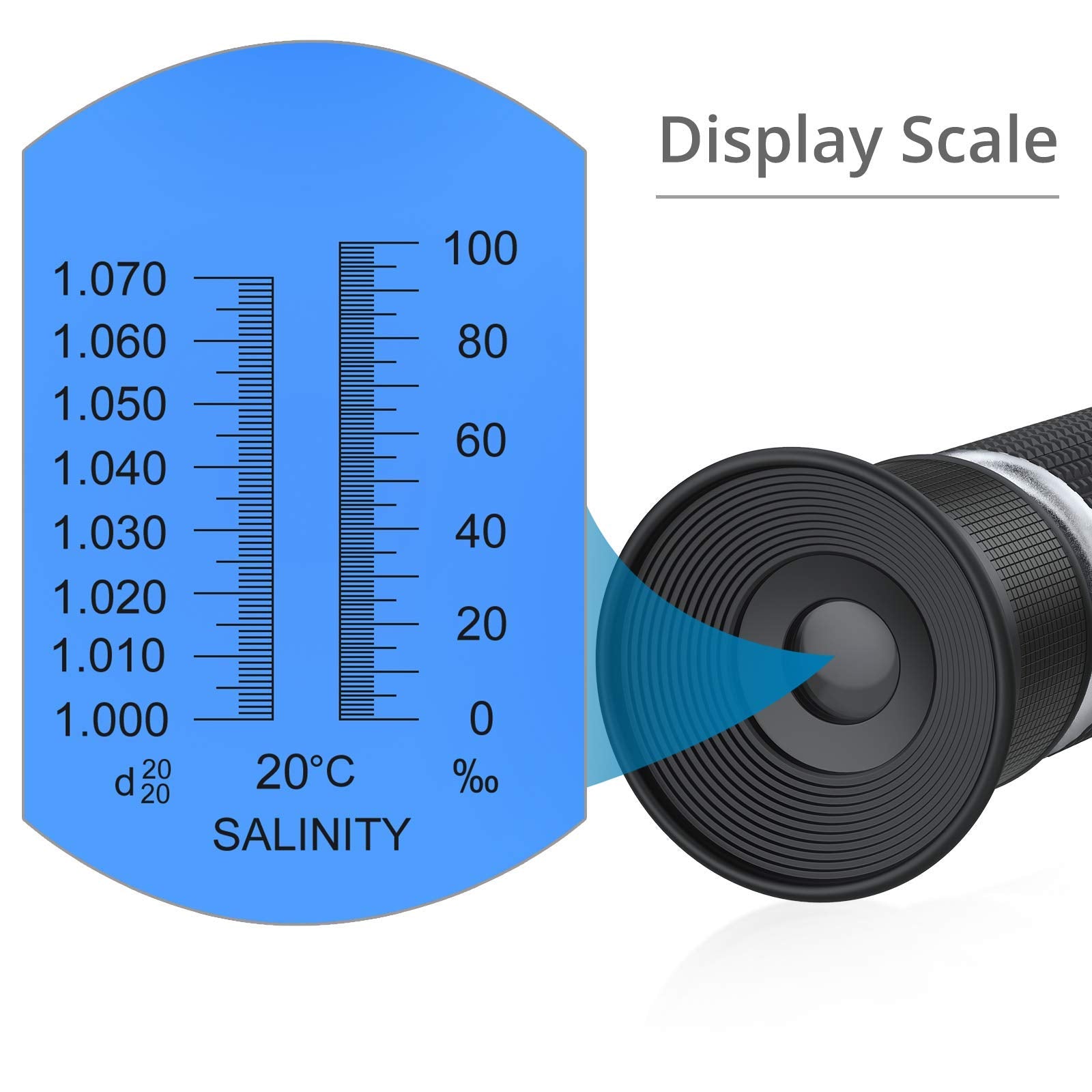 Autoutlet Salinity Refractometer Saltwater Aquarium For Seawater, Pool, Tank, Marine, Fishkeeping, 0-100Ppt & 1.000-1.070 Salini