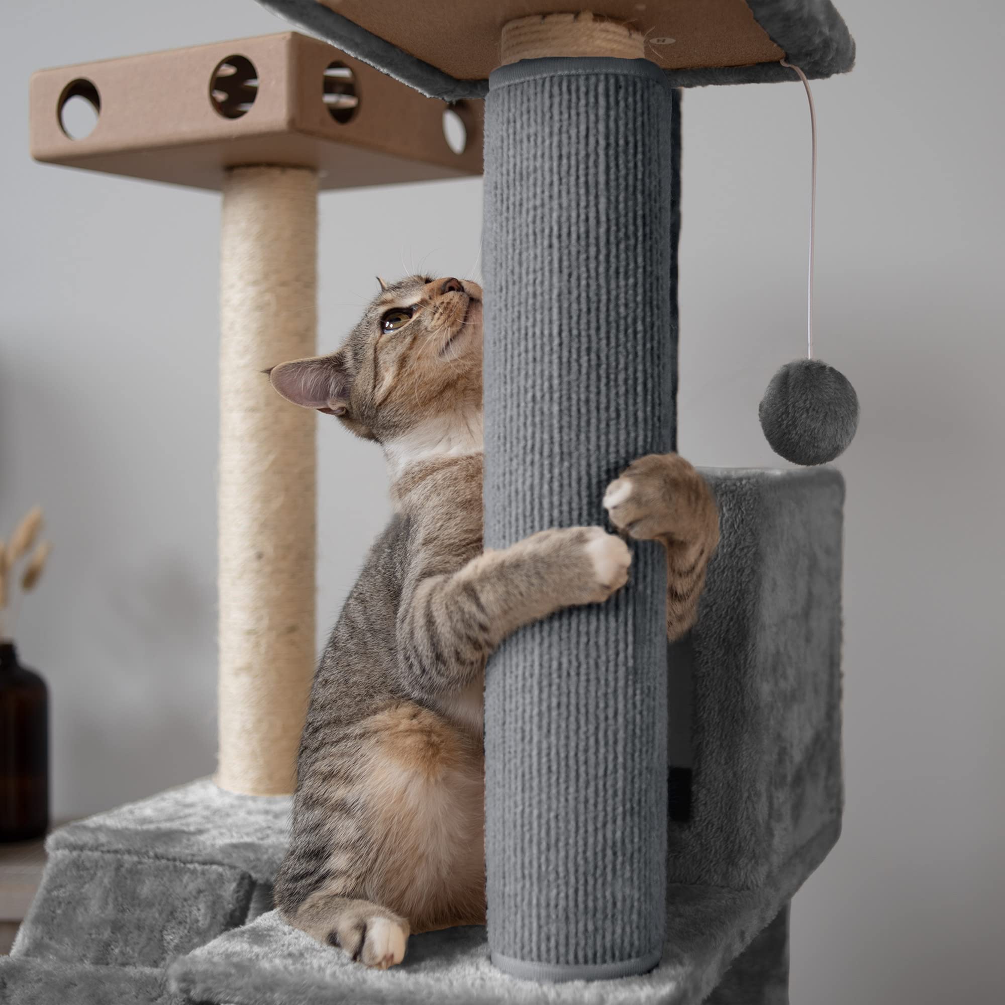 Furhaven Wrap Around Scratching Post Cover for Indoor Cats, Fits Posts Up to 3.5 Diameter, Durable & Less Mess - Tiger Tough Car