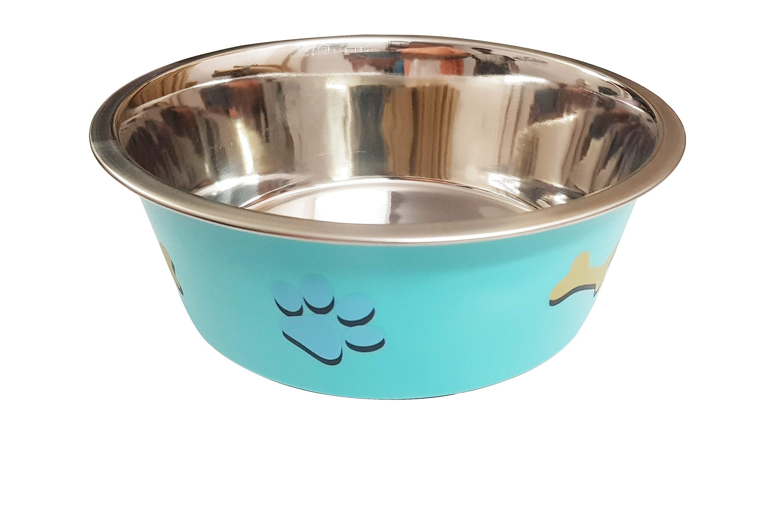 Elton Paw & Bone Matte Finish Cutie Bowls (Light Green) Dog Bowls Export Quality Inside Stainless Steel Dog Food Bowl Feeder Bow