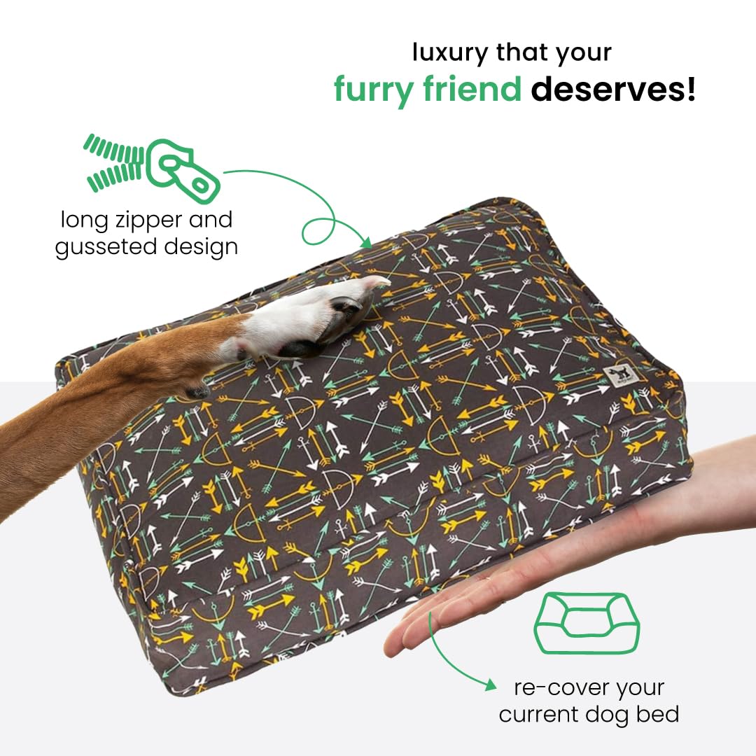 Molly Mutt Medium To Large Dog Bed Cover - Lions Roar Print - Measures 27   X36   X5 - 100% Cotton - Durable - Breathable - Sust