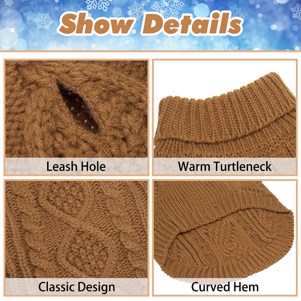 Bingpet Thermal Knitted Dog Sweater For Small Medium Large Dogs,Winter Dog Cat Coat Warm Sweartershirts Outfits,Classic Cable Kn