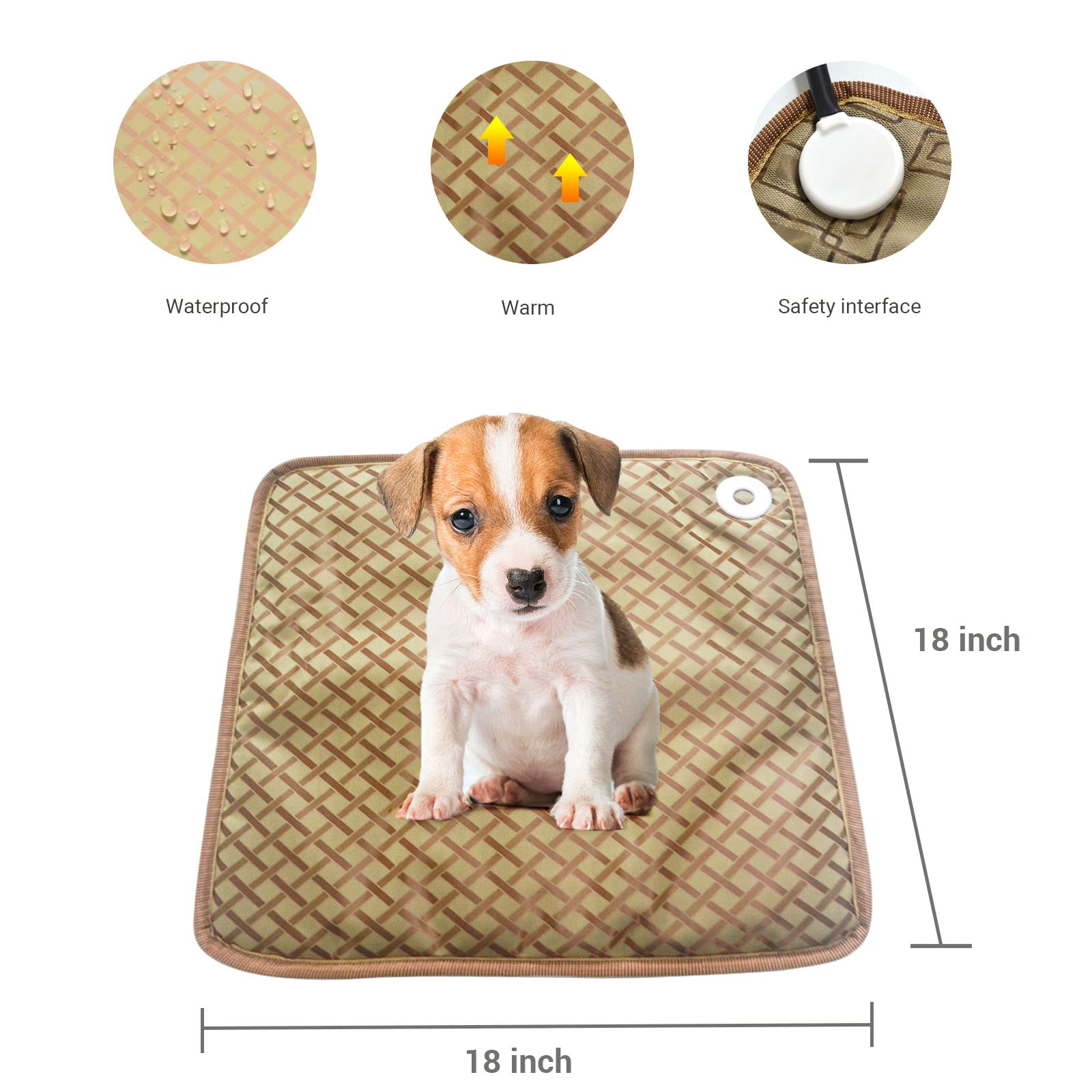 Hellomoto Pet Heating Pad, 12 Heat Settings Dog Cat Heating Pad With Timer, Electric Pads For Dogs Cats With Chew Resistant Cord