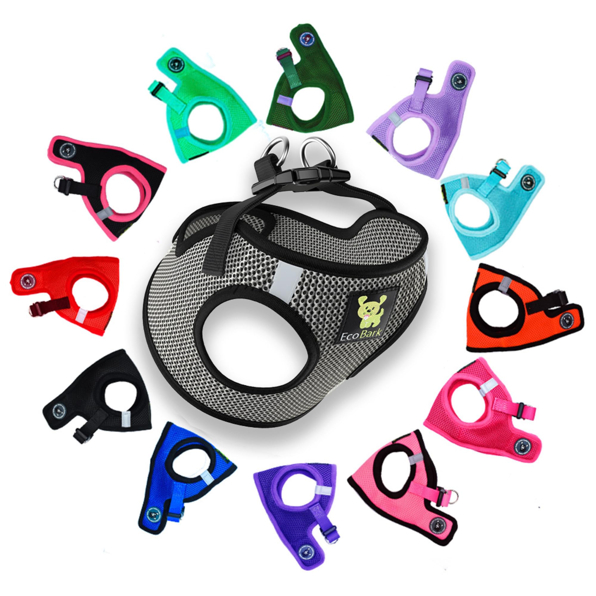 EcoBark Step in Dog Harness Reflective Soft Ultra Padded Mesh Dog Harnesses for Small, and Medium Breed Dogs Eco-Friendly Comfor