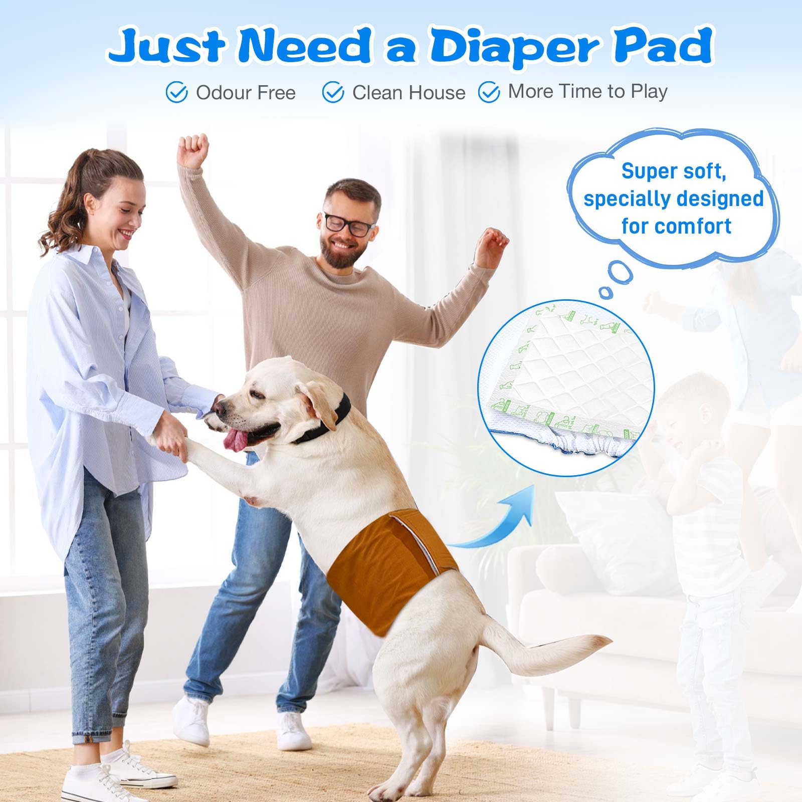Dog Diaper Liners 130Ct, Super Leak Proof And Absorption Disposable Dog Diaper Booster Pads For Female And Male Fit Most Reusabl