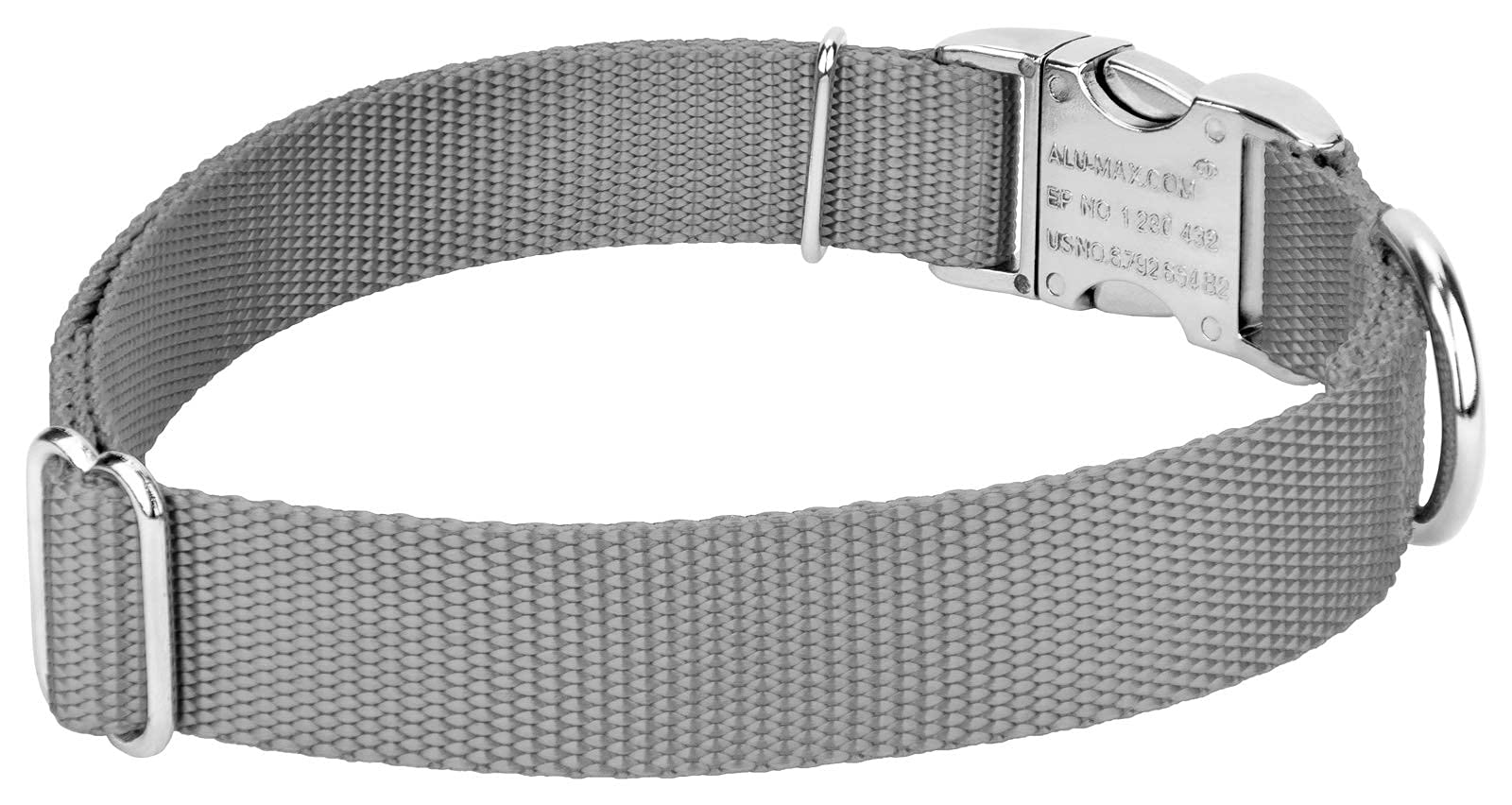 Country Brook Design - Vibrant 30+ Color Selection - Premium Nylon Dog Collar With Metal Buckle (Extra Large, 1 Inch, Silver)