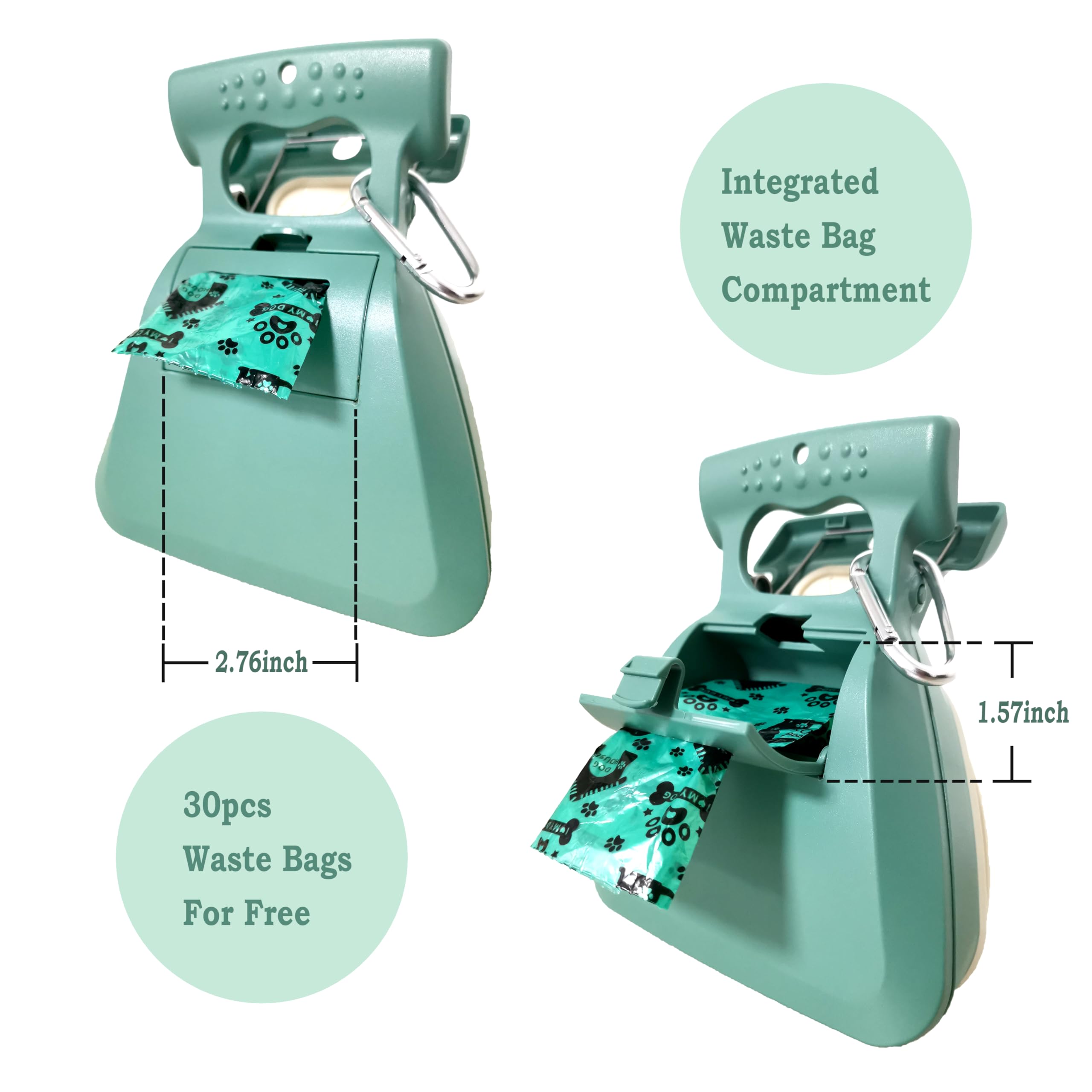 Jondarla Pooper Scooper For Dog, Large Medium Small Poop Scoop With 30Pcs Bag Attachment, Portable Dogs Waste Hands Free Outdoor