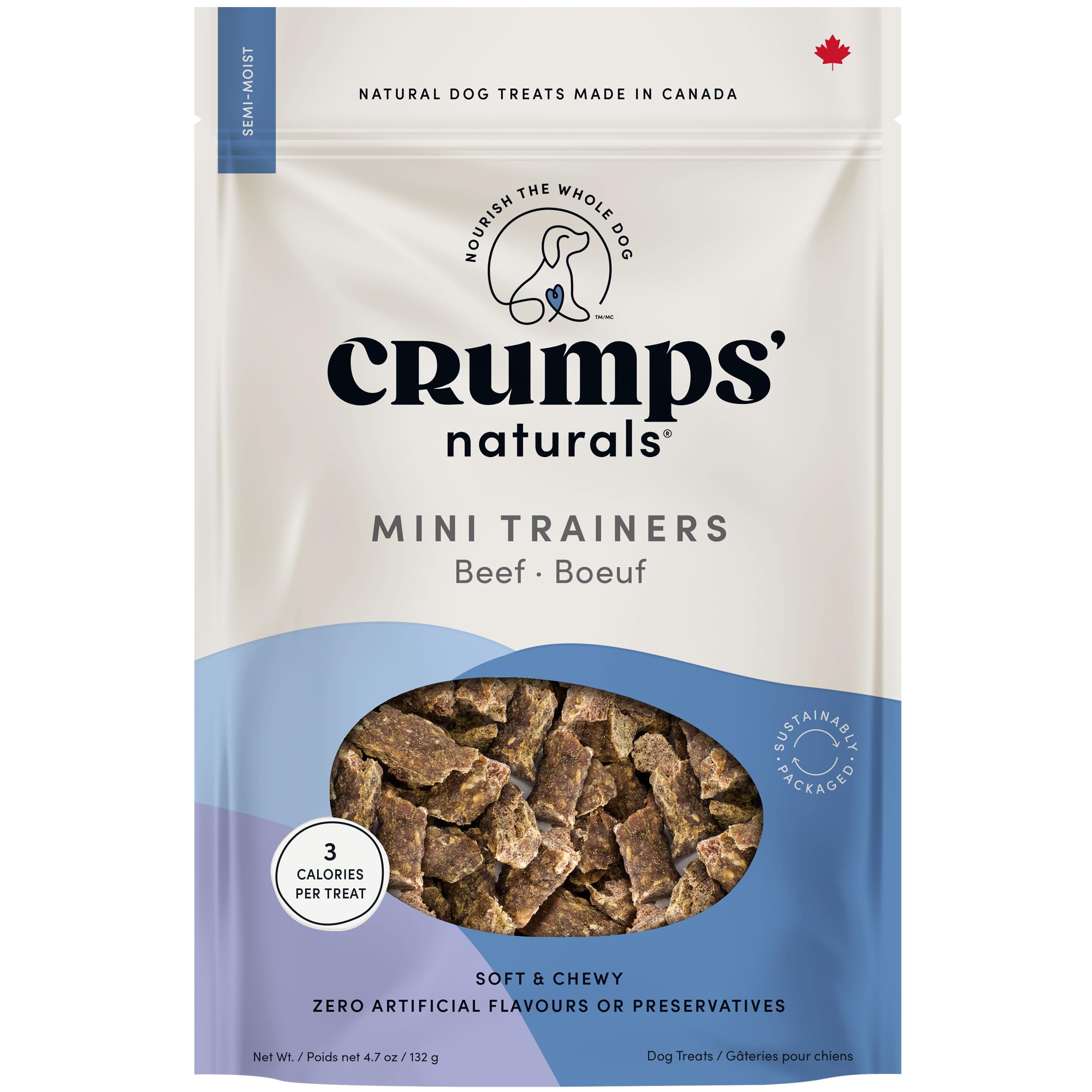 Crumps Naturals Mini Trainers Semi Moist Beef 4.7oz