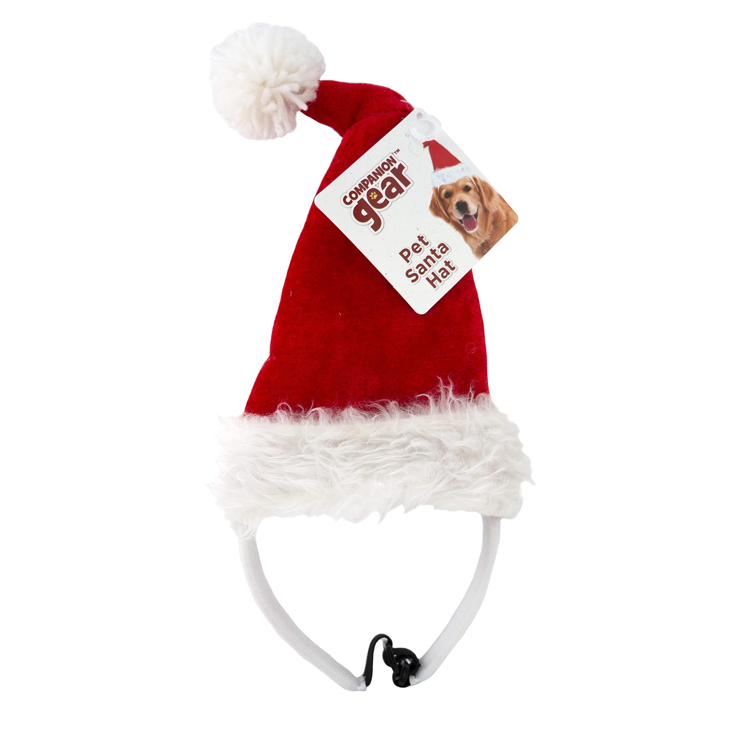 Companion Gear Pet Holiday Headbands, Holiday Santa Hat, Medium/Large Pet, Hat for Party Accessory