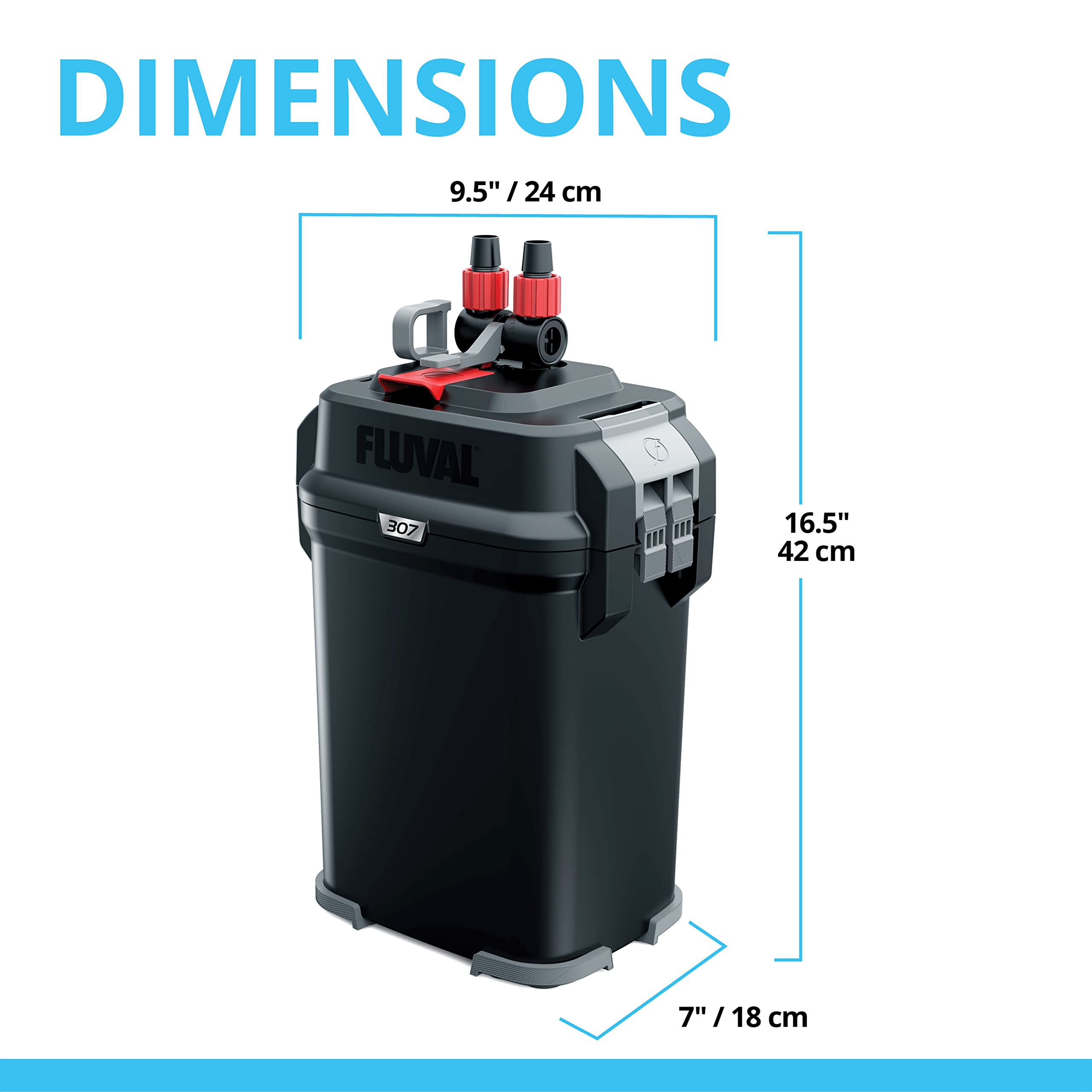 Fluval 307 Perfomance Canister Filter - For Aquariums Up To 70 Gallons - Aquarium Canister Filter