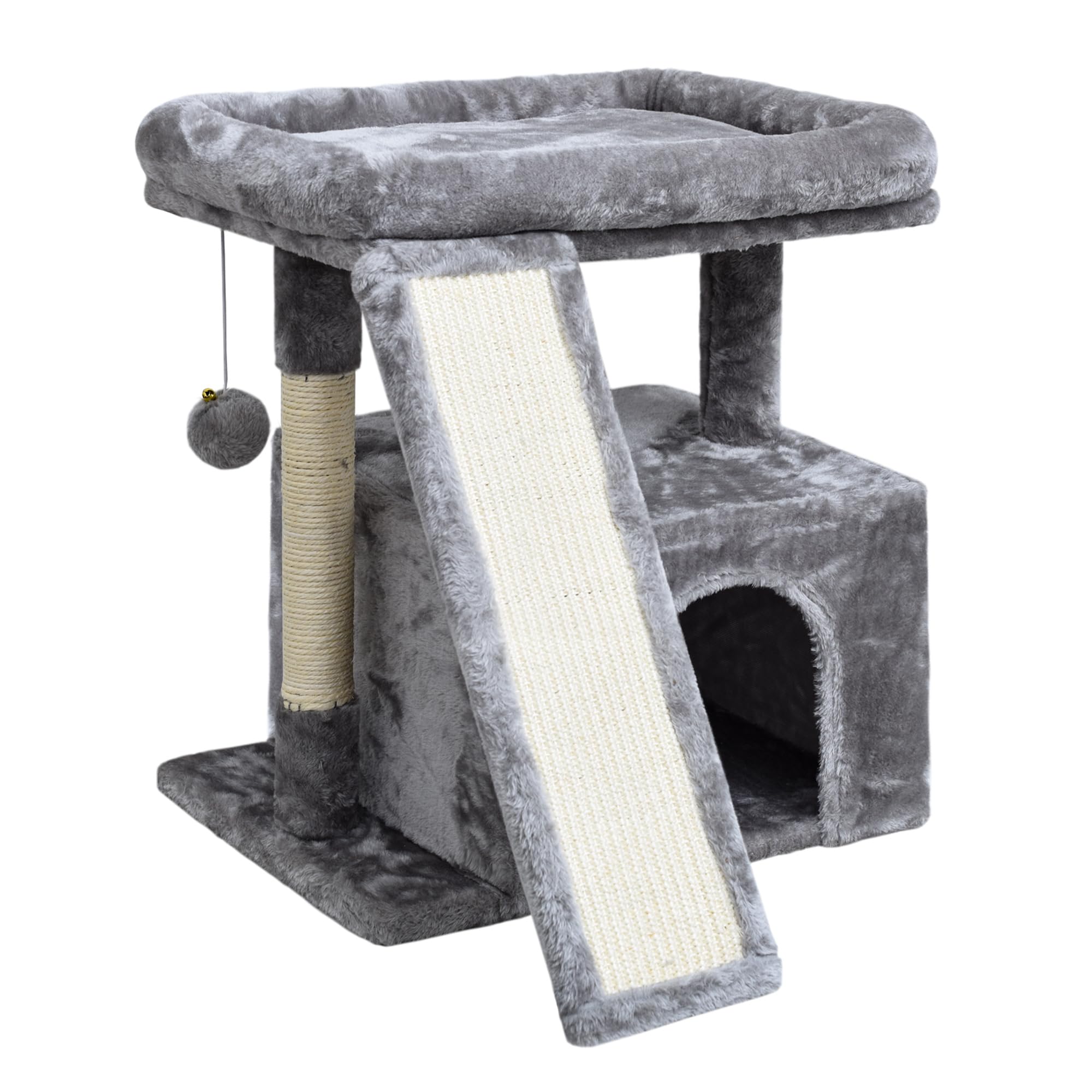 Siyipurr Small Cat Tree For Indoor Cats,Cat Tower With Cat Scratching Post And Board,Cat House With Cat Perch For Kitten, Cat Co