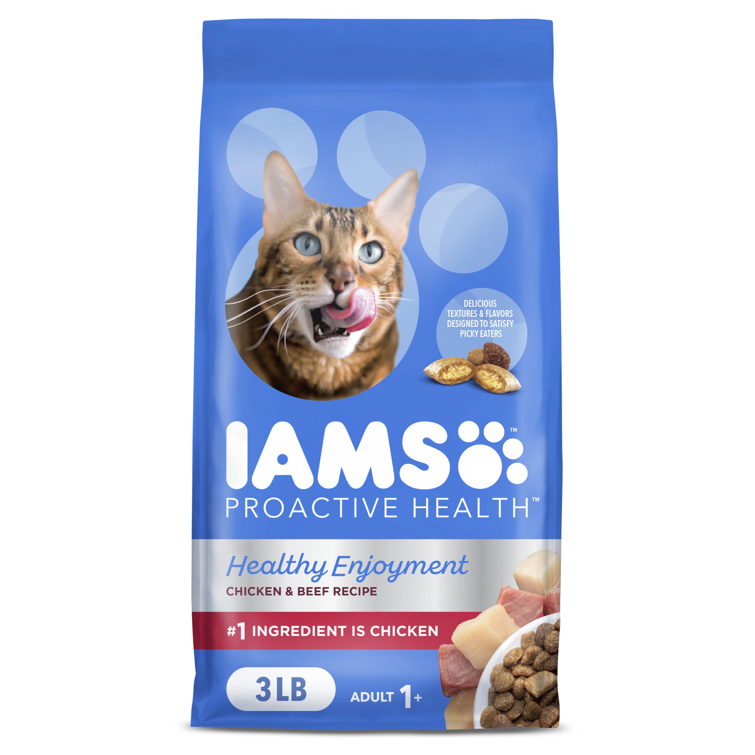 Iams Healthy Enjoyment Dry Cat Food Chicken & Beef Recipe, 3 lb. Bag