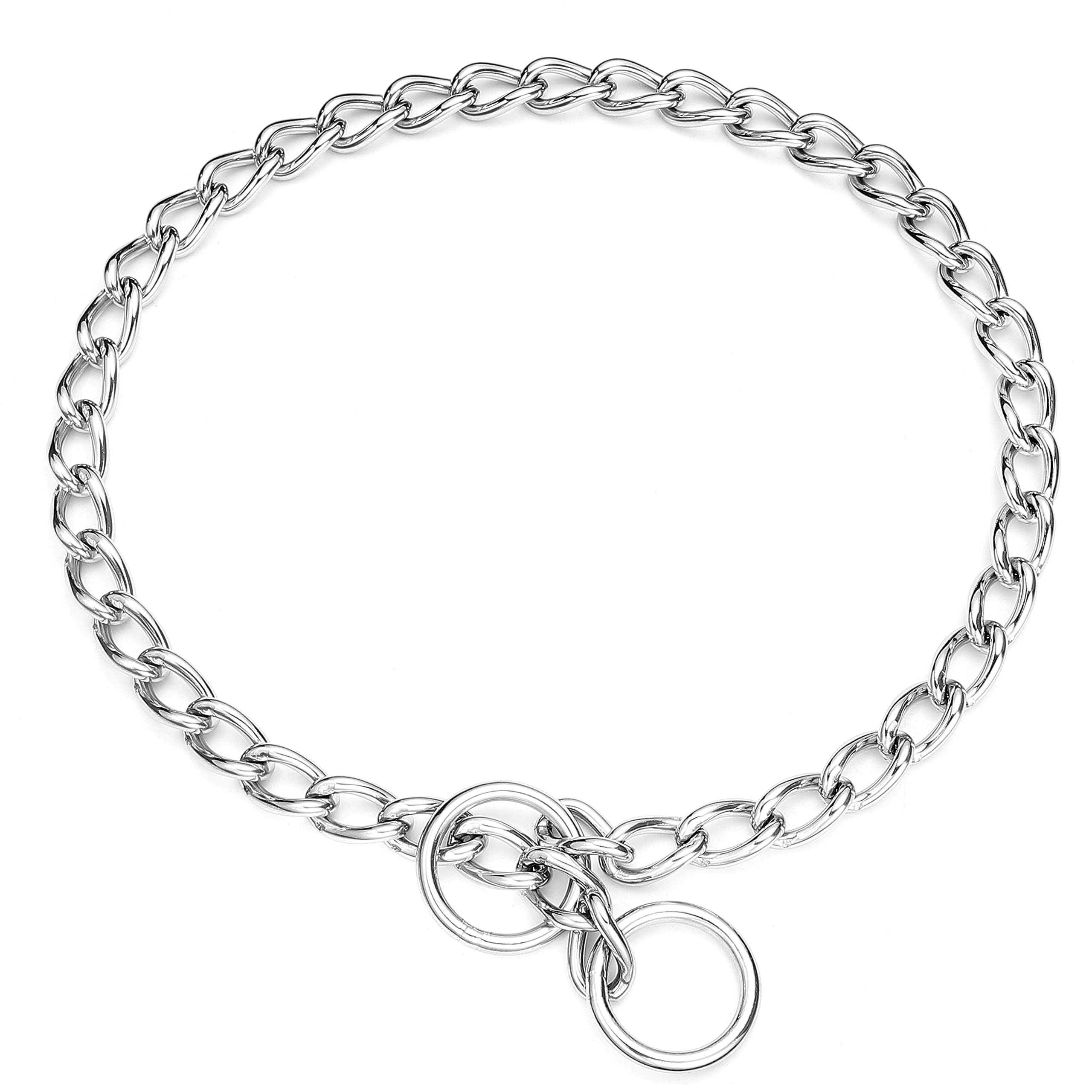 Puroayet Chain Dog Collar, Heavy Duty Stainless Steel Metal Link Collars, Dog Silp Collars For Training Walking, Waterproof Chew