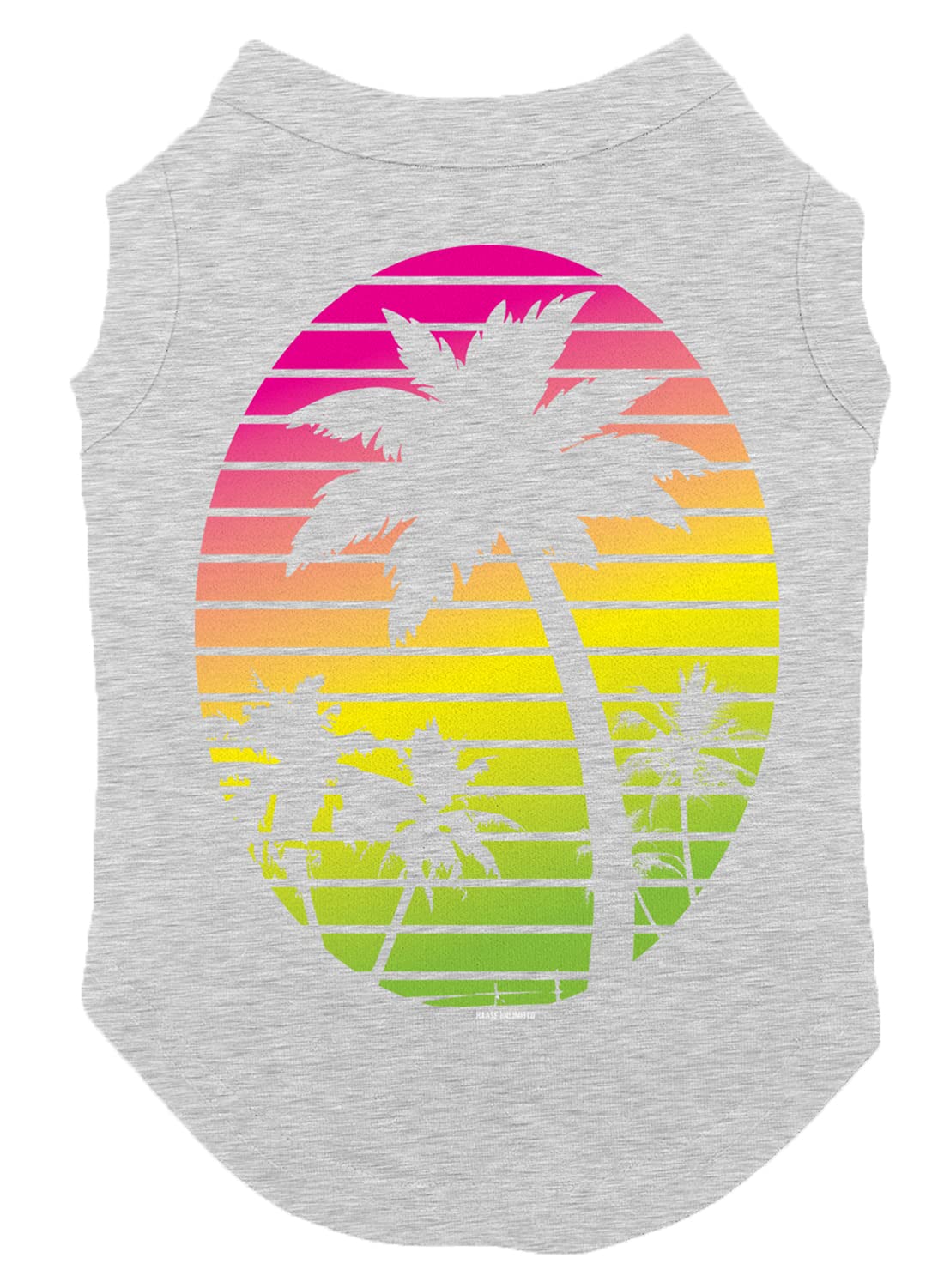 Palm Tree Scene - Dog Shirt (Light Gray, Small)