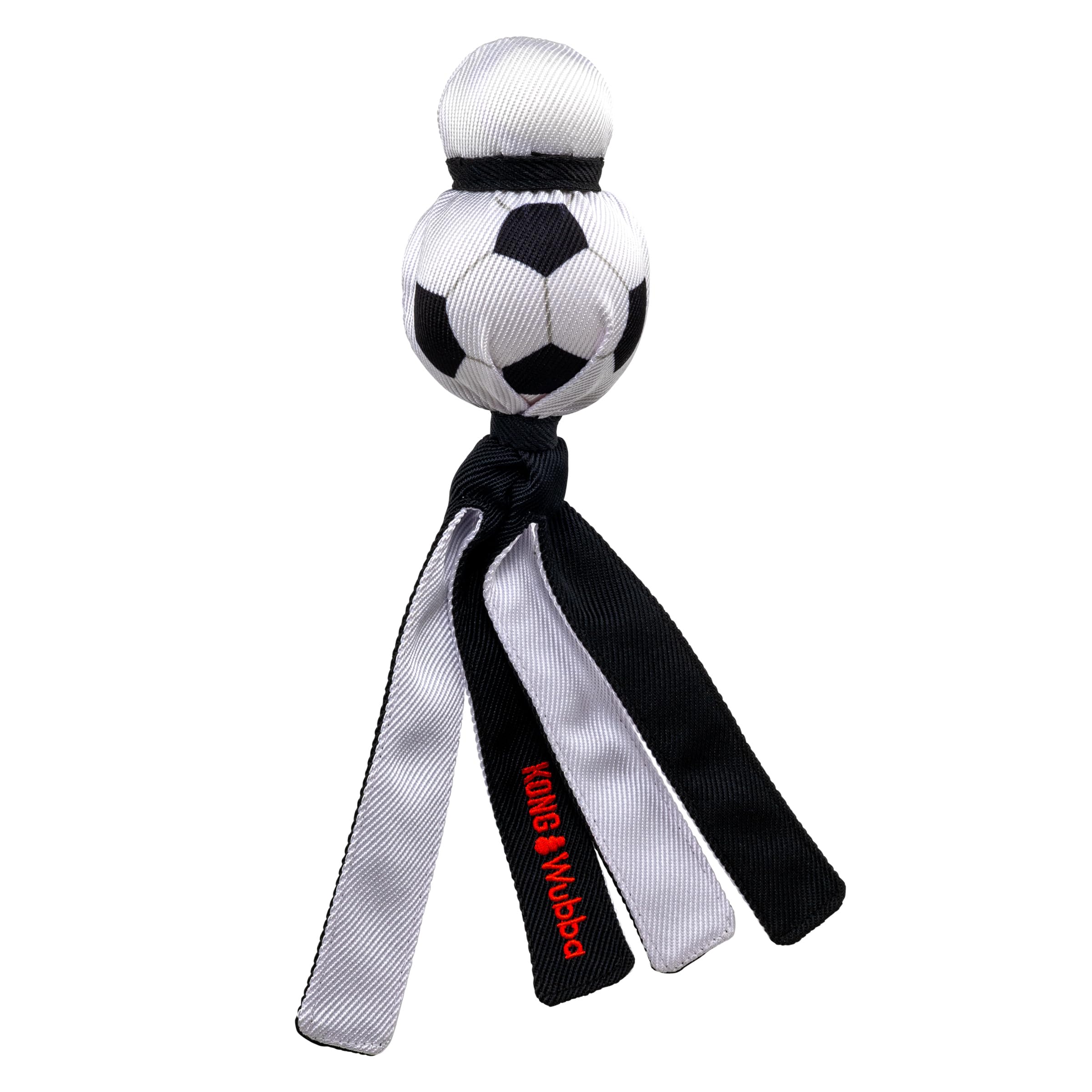 KONG Wubba Sport Dog Toy - Reinforced Tug & Toss Toy with Squeaker and Floppy Tails for Fetch & Interactive Play (Soccer, Large)