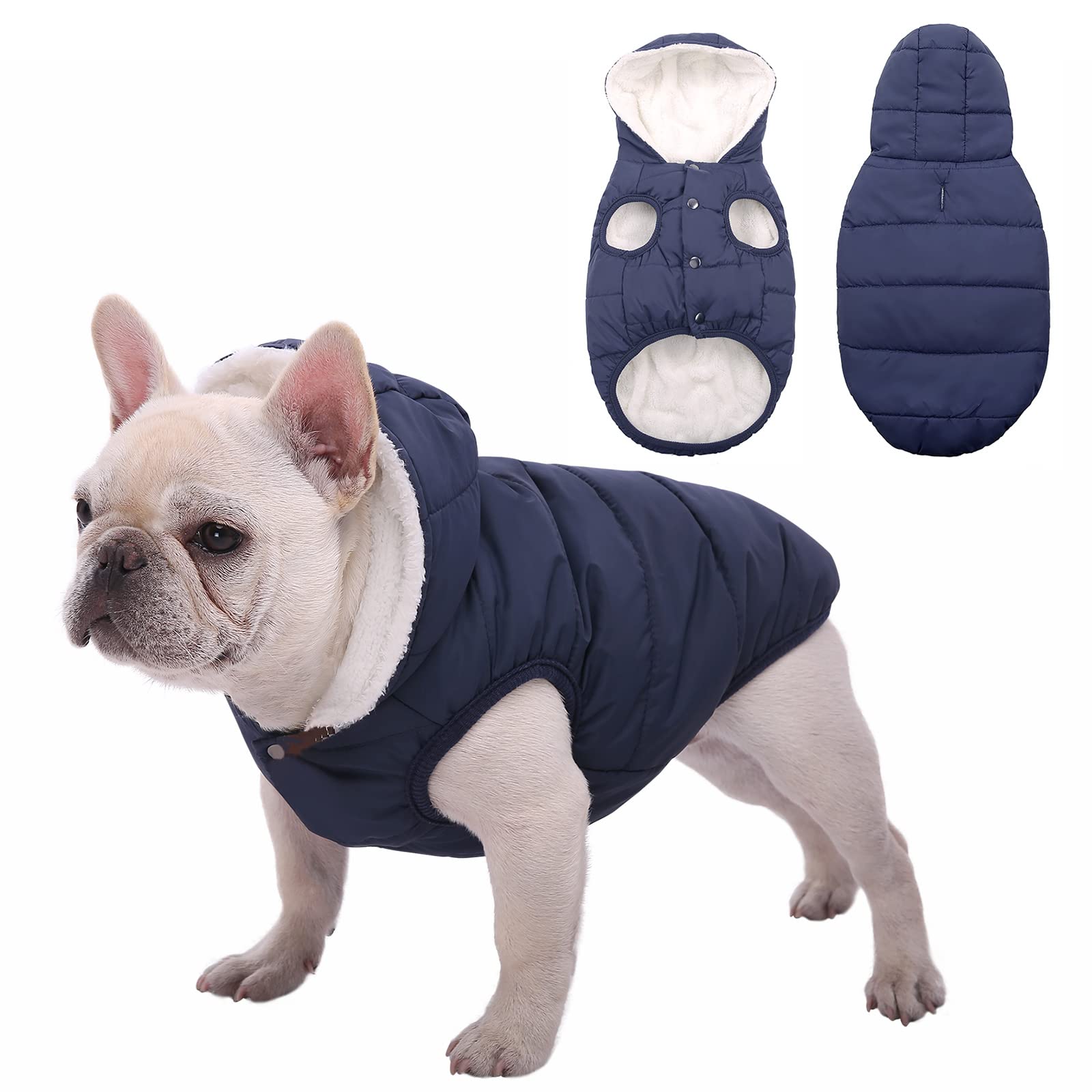 Fleece Hoodie, Windproof Waterproof Coat, Winter Warm Jacket, Cold Weather Pet Apparel Clothes Vest For Small Medium Large Dogs 