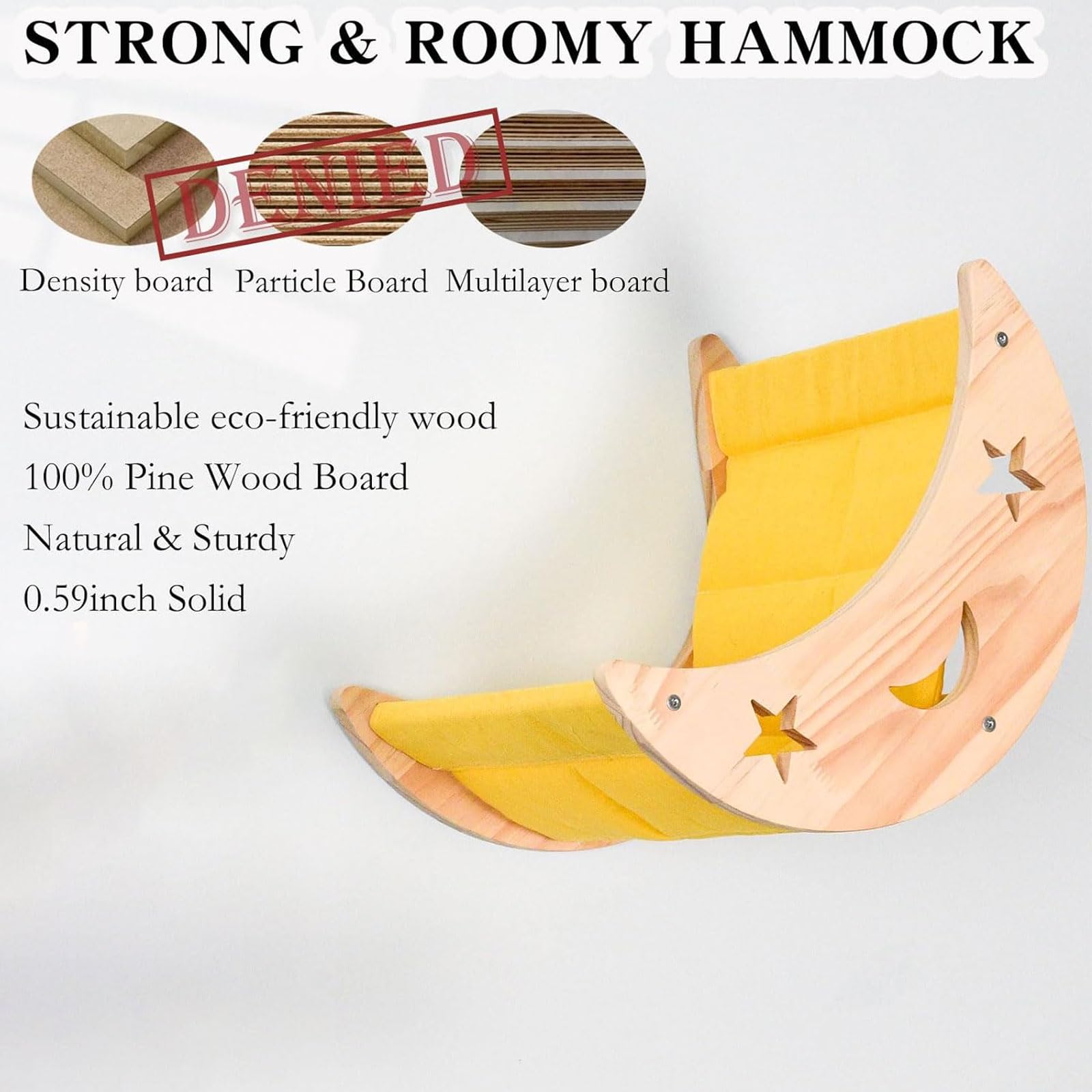 Ditosh Cat Hammock Moon Bed Wall Mounted Shelf Cat Wall Shelves And Perches Solid Wood Cat Wall Furniture Cats Wall Bed For Cats