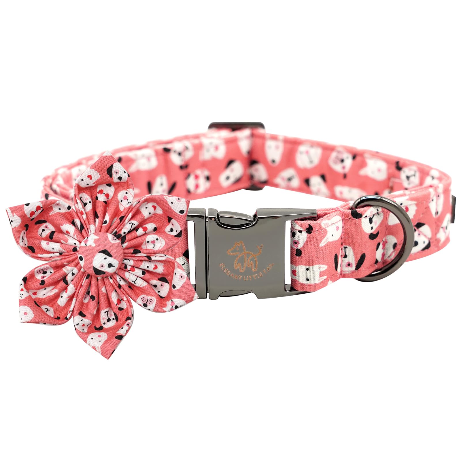Elegant little tail Dog Collar with Flower, Flower Girl Dog Collar for Female Dogs, Cute Dog Pet Collar Gift Adjustable Dog Coll