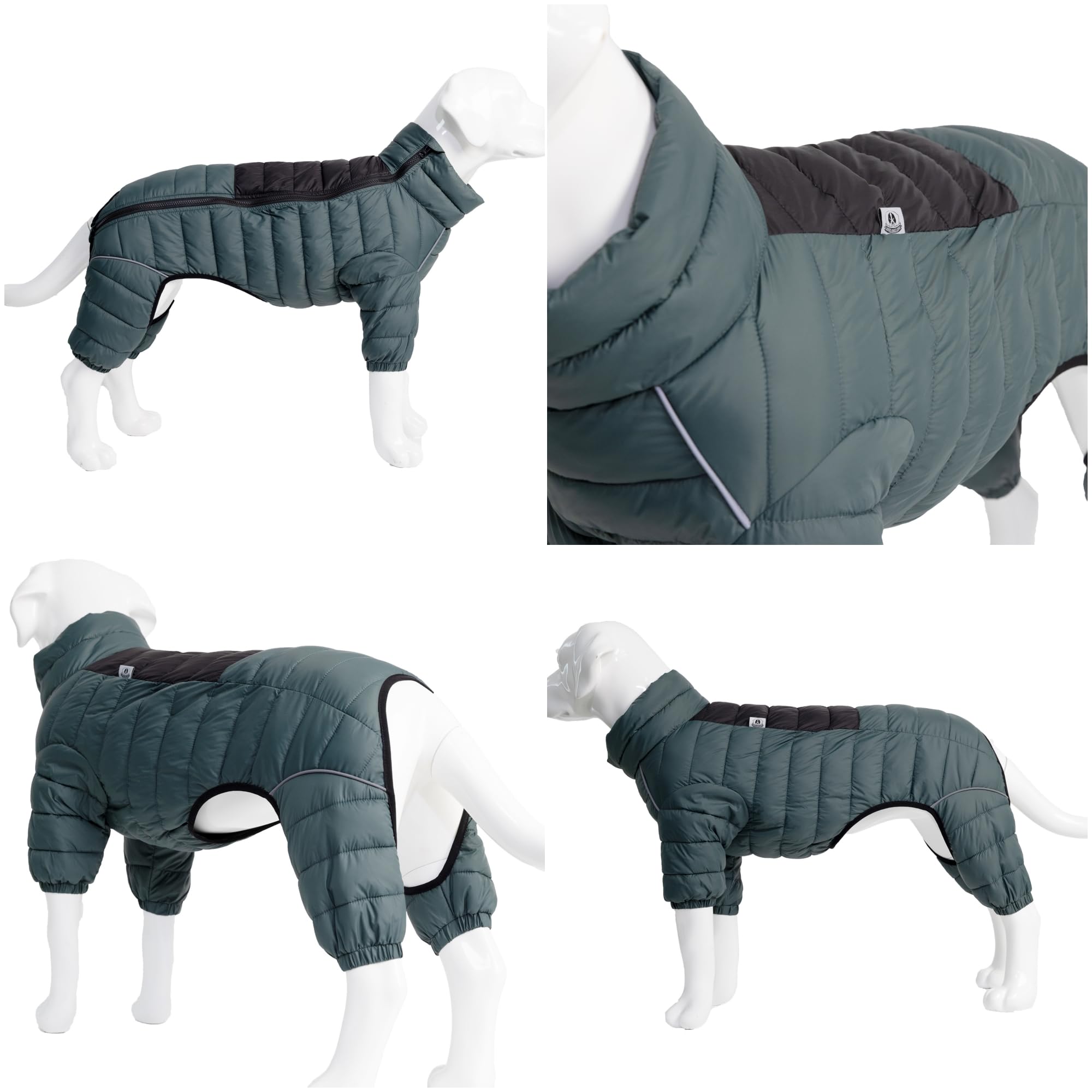 Armygreen Dog Coat - Reflective Warm Vest For Small, Medium, Large Dogs, Waterproof, Windproof, Zippered, Adjustable Xxl