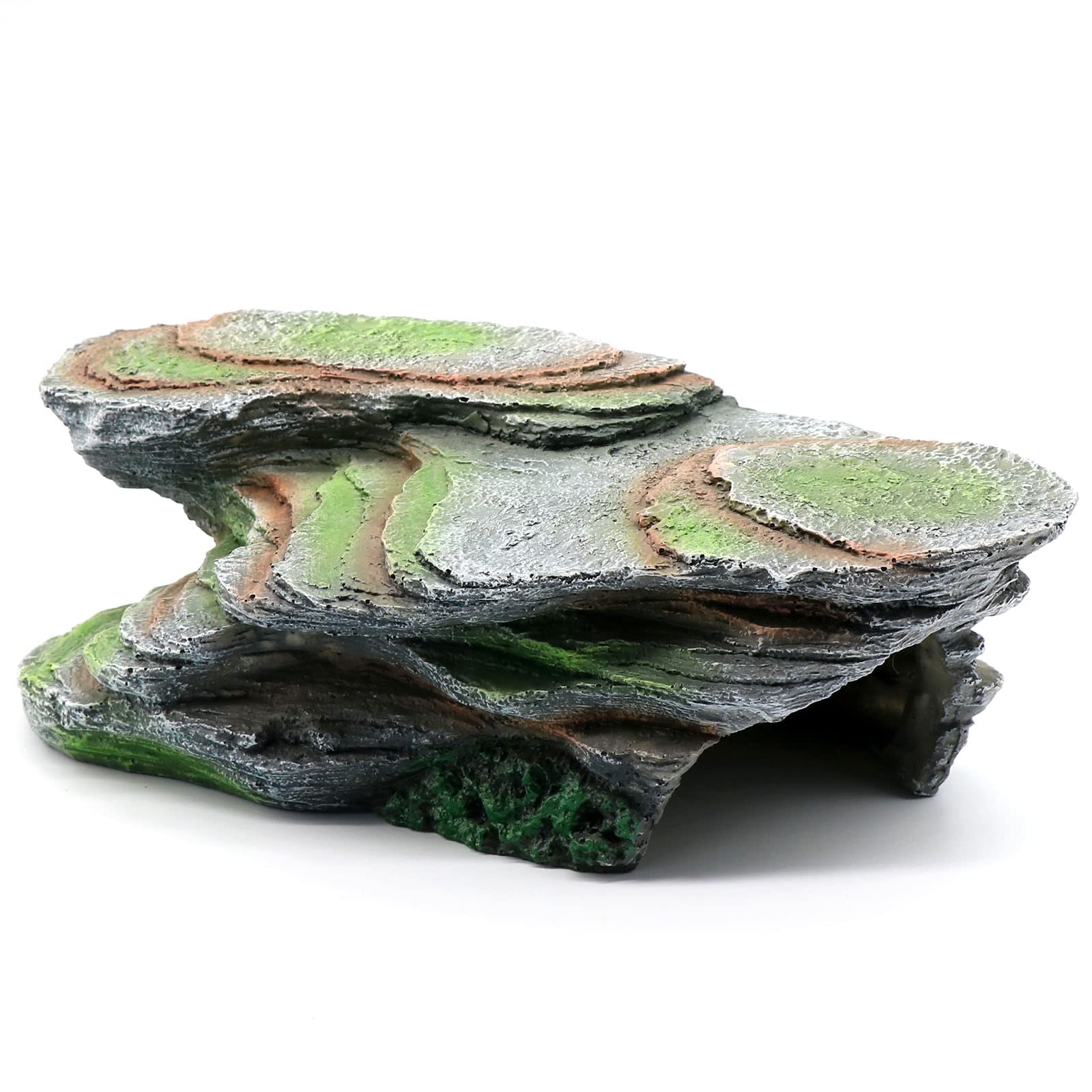 Reptile Resting Terrace Tortoise Climbing Platform Shale Scape Step Ledge, Reptile Cave Hideout Leopard Gecko Accessories Decora