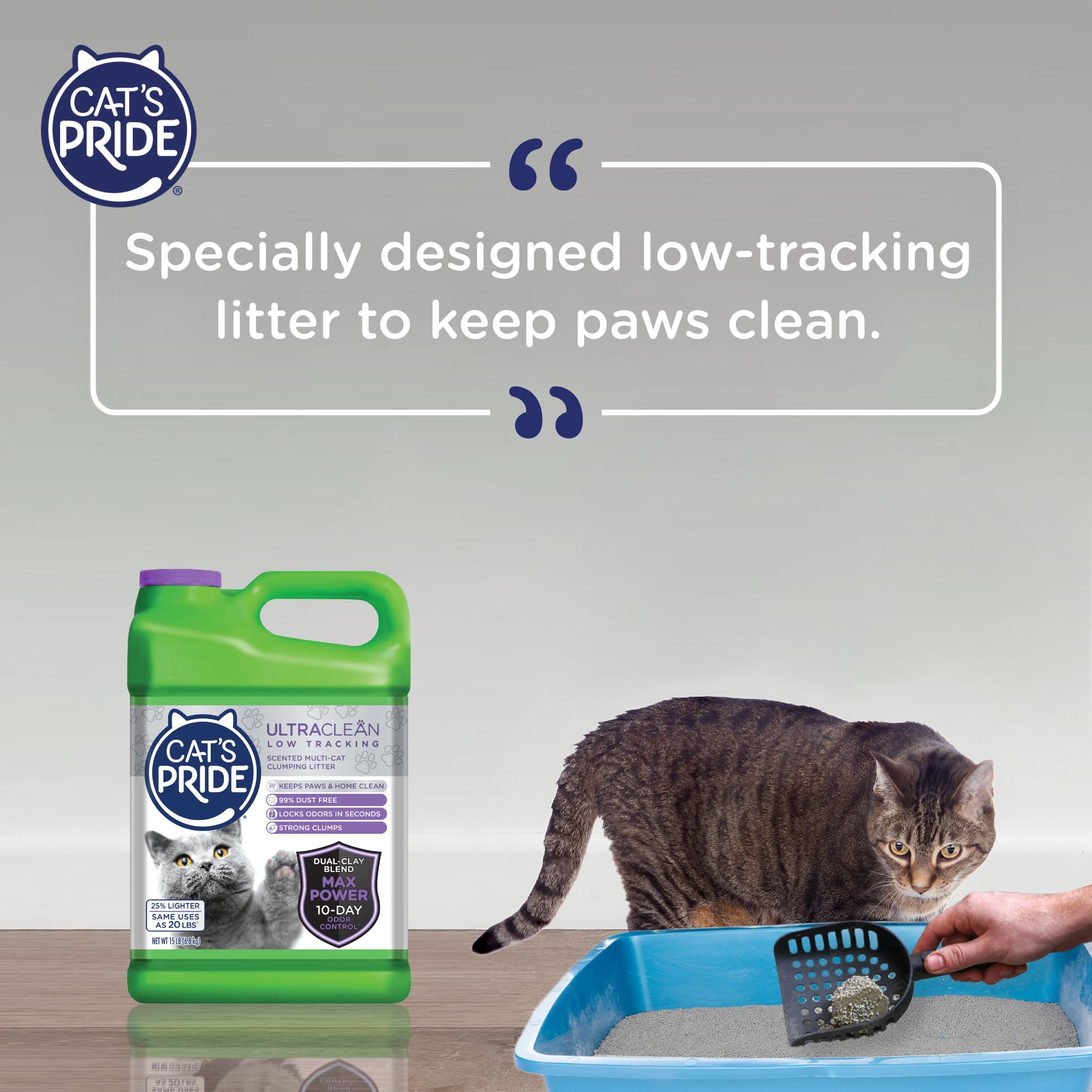 Cat'S Pride Max Power: Ultraclean Low Tracking Multi-Cat Clumping Litter - Keeps Paws & Home Clean - Up To 10 Days Of Powerful O