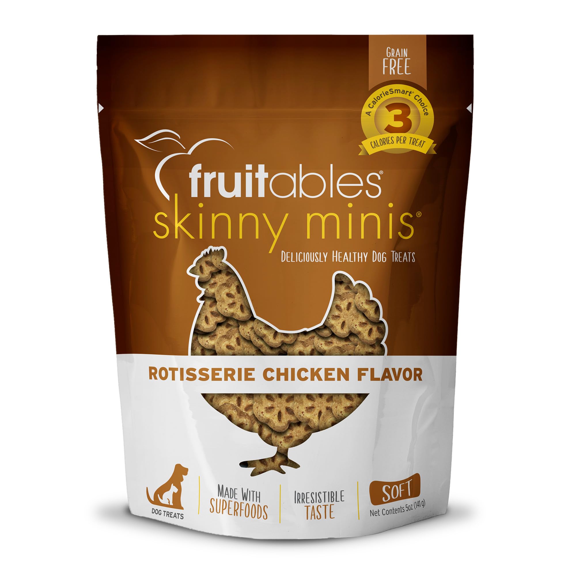 Fruitables Skinny Mini Dog Treats - Healthy Treats for Dogs - Low Calorie Training Treats - Free of Wheat, Corn and Soy - Rotiss