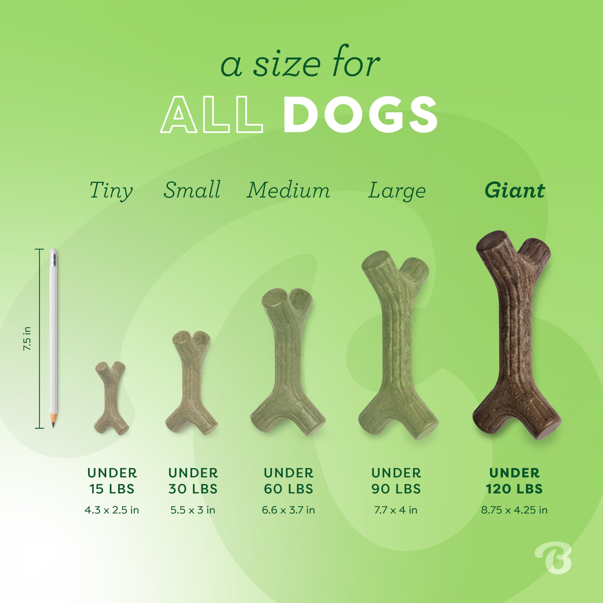 Benebone Maplestick Durable Dog Chew Toy For Aggressive Chewers, Real Maplewood, Made In Usa, Giant