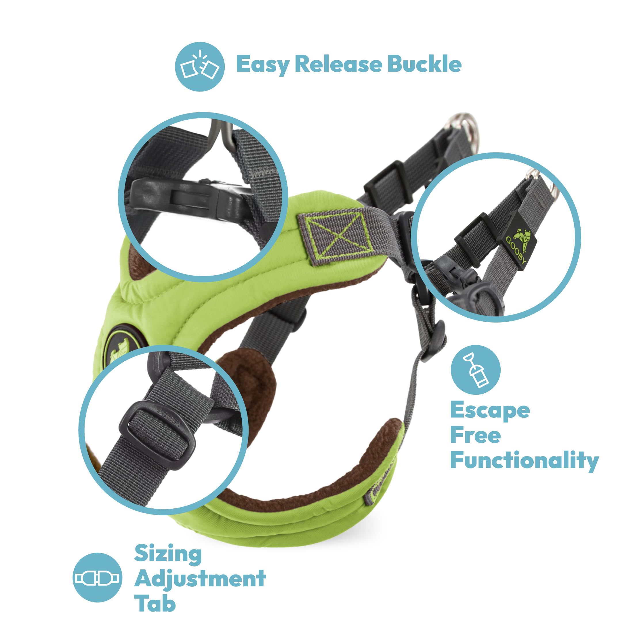 Gooby Escape Free Memory Foam Harness - Red, Small - No Pull Step-in Small Dog Harness with Four Point Adjustment - Perfect on T